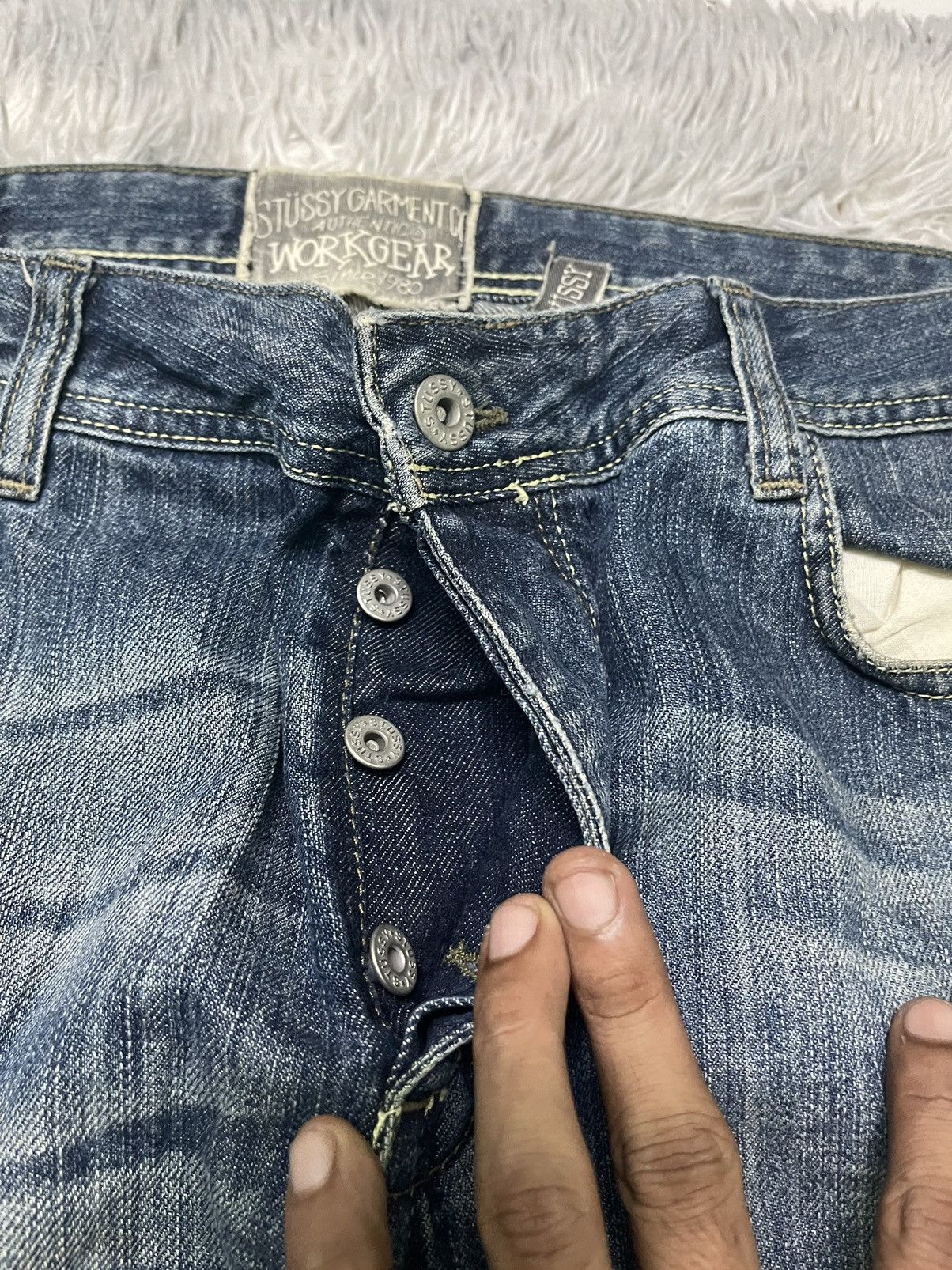 Stussy VINTAGE STUSSY BAGGY DENIM PANT RARE DESIGN Size US 35 - 12 Thumbnail