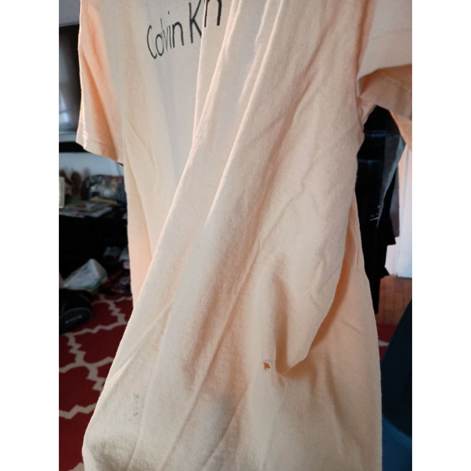 Calvin Klein VINTAGE Calvin Klein T-Shirt USA Size XL Men Ivory Distressed Grail Cream Size US XL / EU 56 / 4 - 3 Thumbnail