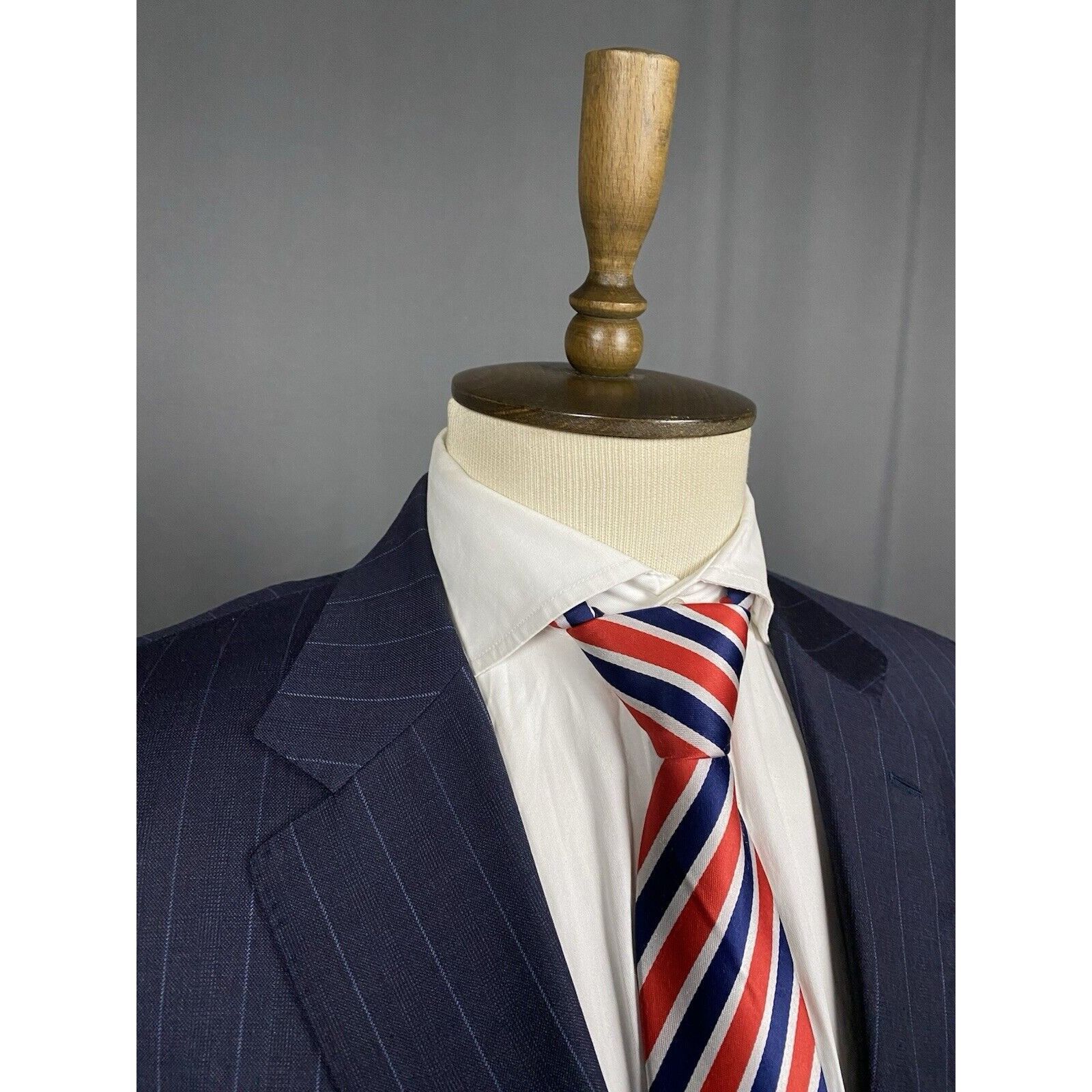 Canali Canali Men's Blue Wool Striped Blazer Sportcoat Jacket Size Size 54R - 6 Thumbnail