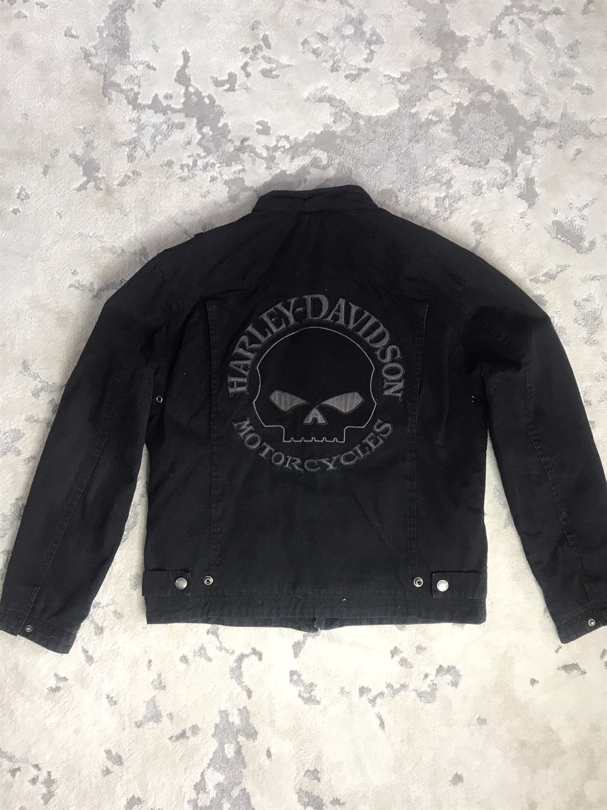 Harley Davidson × Vintage Harley Davidson Denim Jacket Vintage Big Logo Skull Size US S / EU 44-46 / 1 - 4 Thumbnail