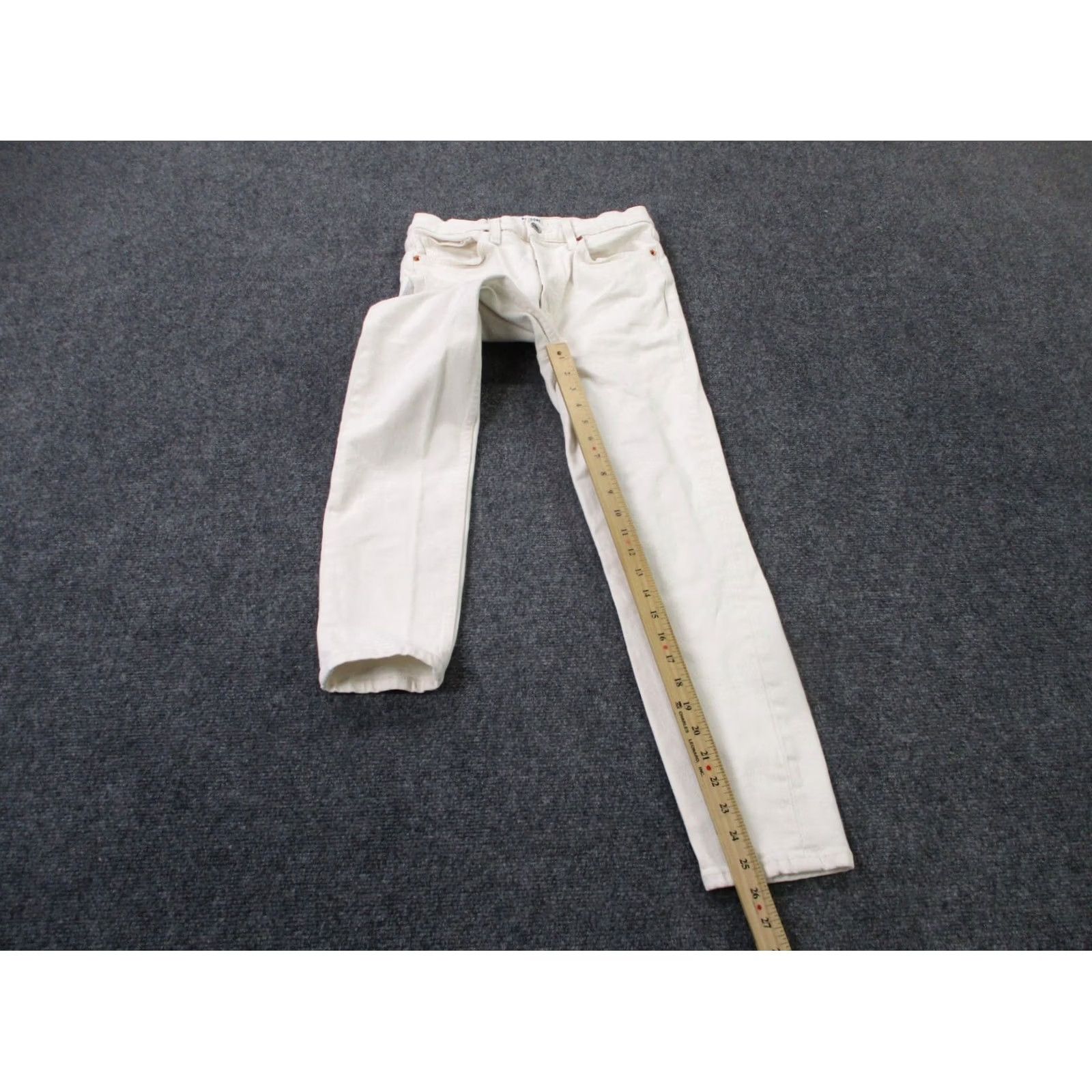 RE/DONE Re Done Pants Womens White Chino 90s High Rise Ankle Crop Straight Stretch 28 Size 28" / US 6 / IT 42 - 3 Thumbnail