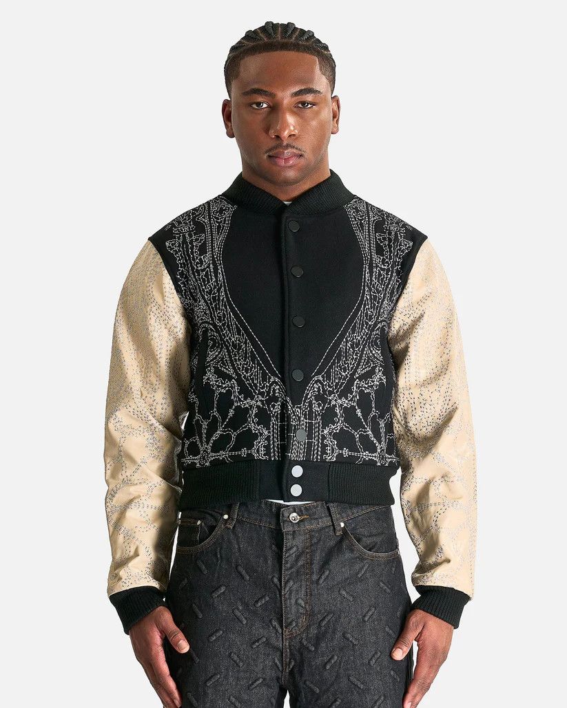 Who Decides War o1s1v1r1oon0925 Notre Dame Varsity Jacket in Black/Coal Size US L / EU 52-54 / 3 - 1 Thumbnail