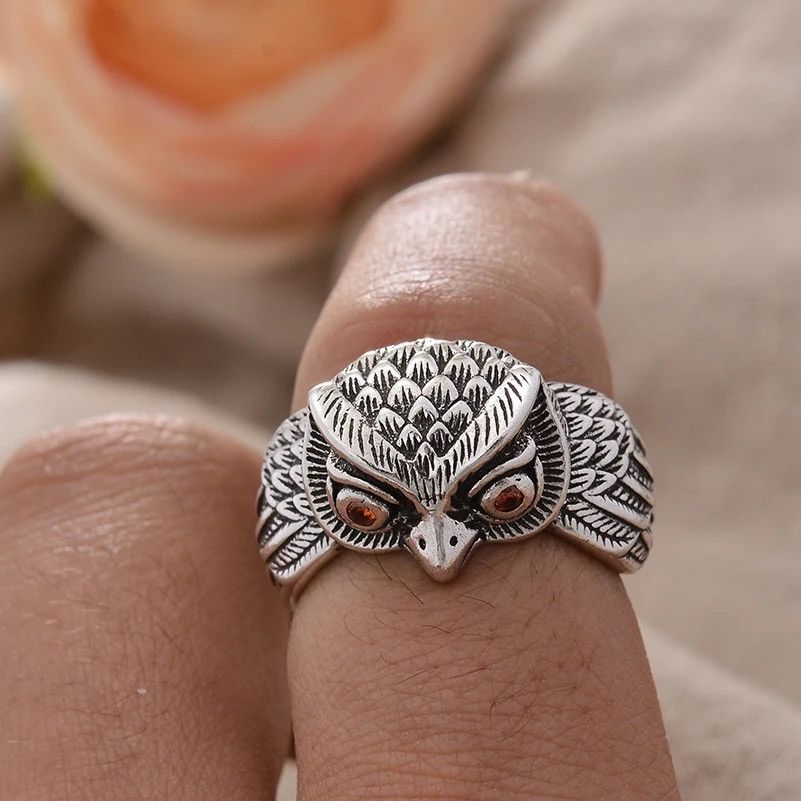 Jewelry Vintage Owl Bird Ring Size ONE SIZE - 5 Thumbnail