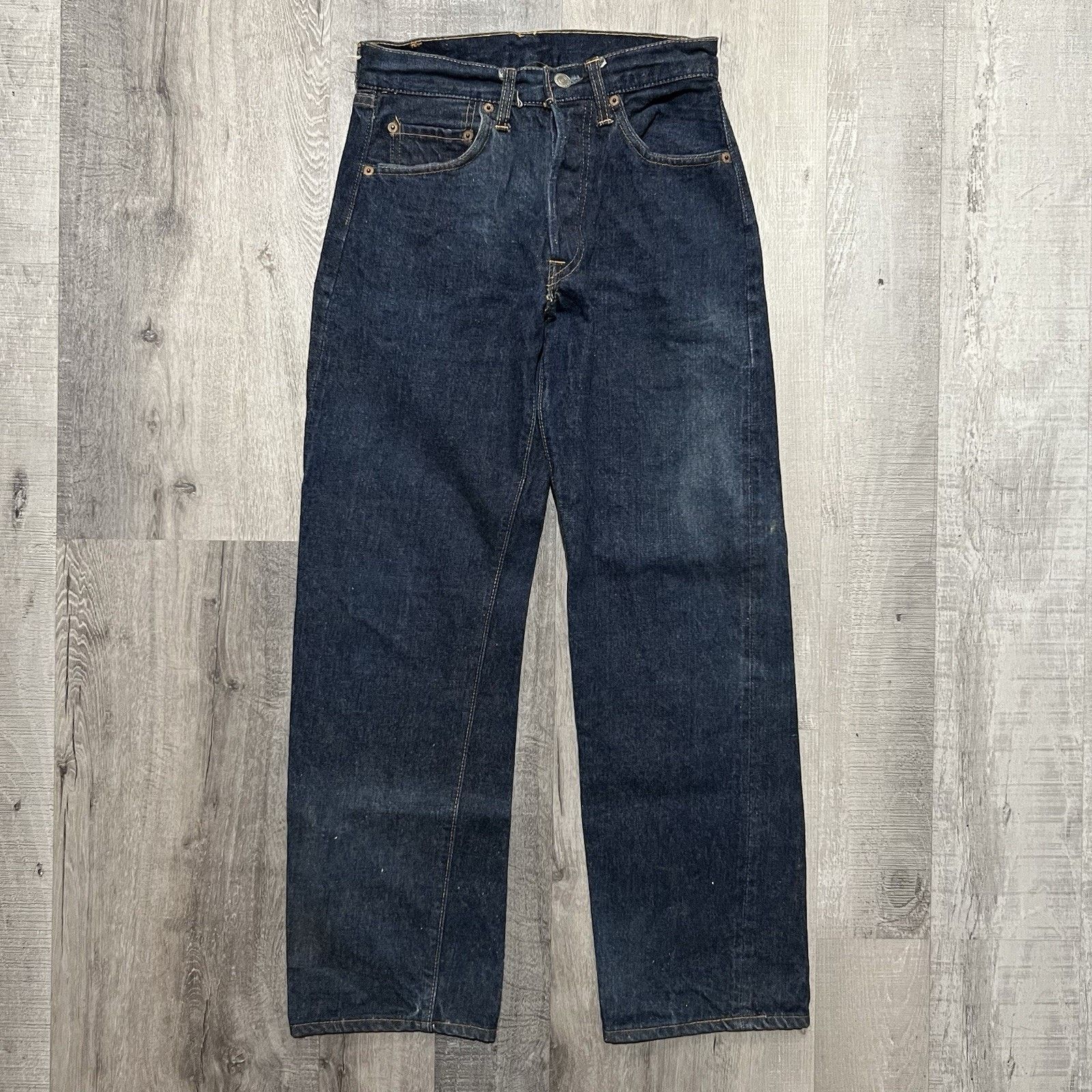 Levi's VTG 1960s Levi's Big E Dark Wash Selvedge Button Fly Jeans Size US 28 / EU 44 - 1 Thumbnail