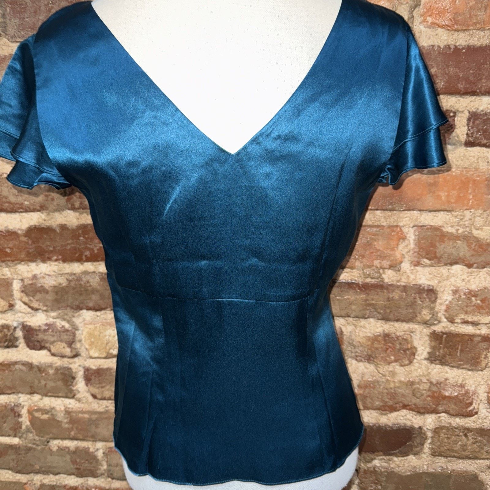 Other VTG DEPECHE MODE Turquoise 100% Silk Baby Doll Sequin Y2K Size M / US 6-8 / IT 42-44 - 6 Thumbnail