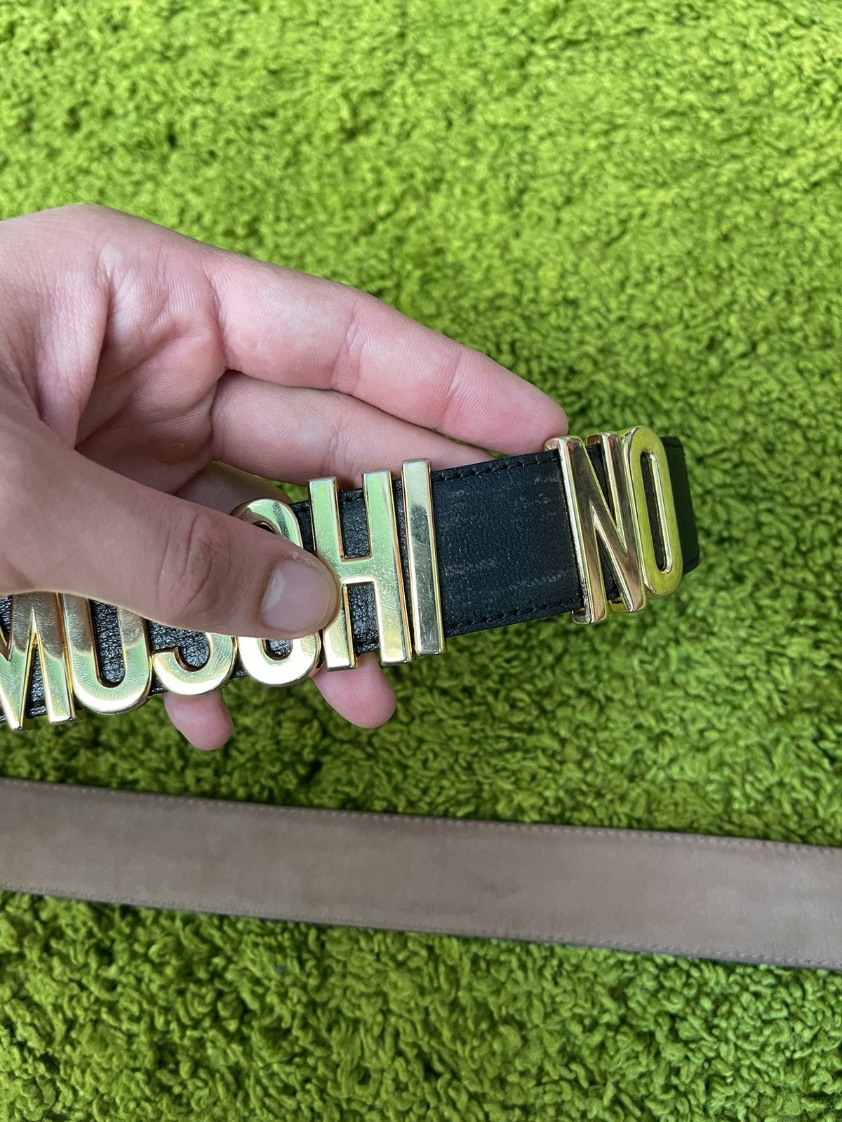 Designer × Genuine Leather × Moschino Moschino real leather big logo belt Size ONE SIZE - 6 Thumbnail