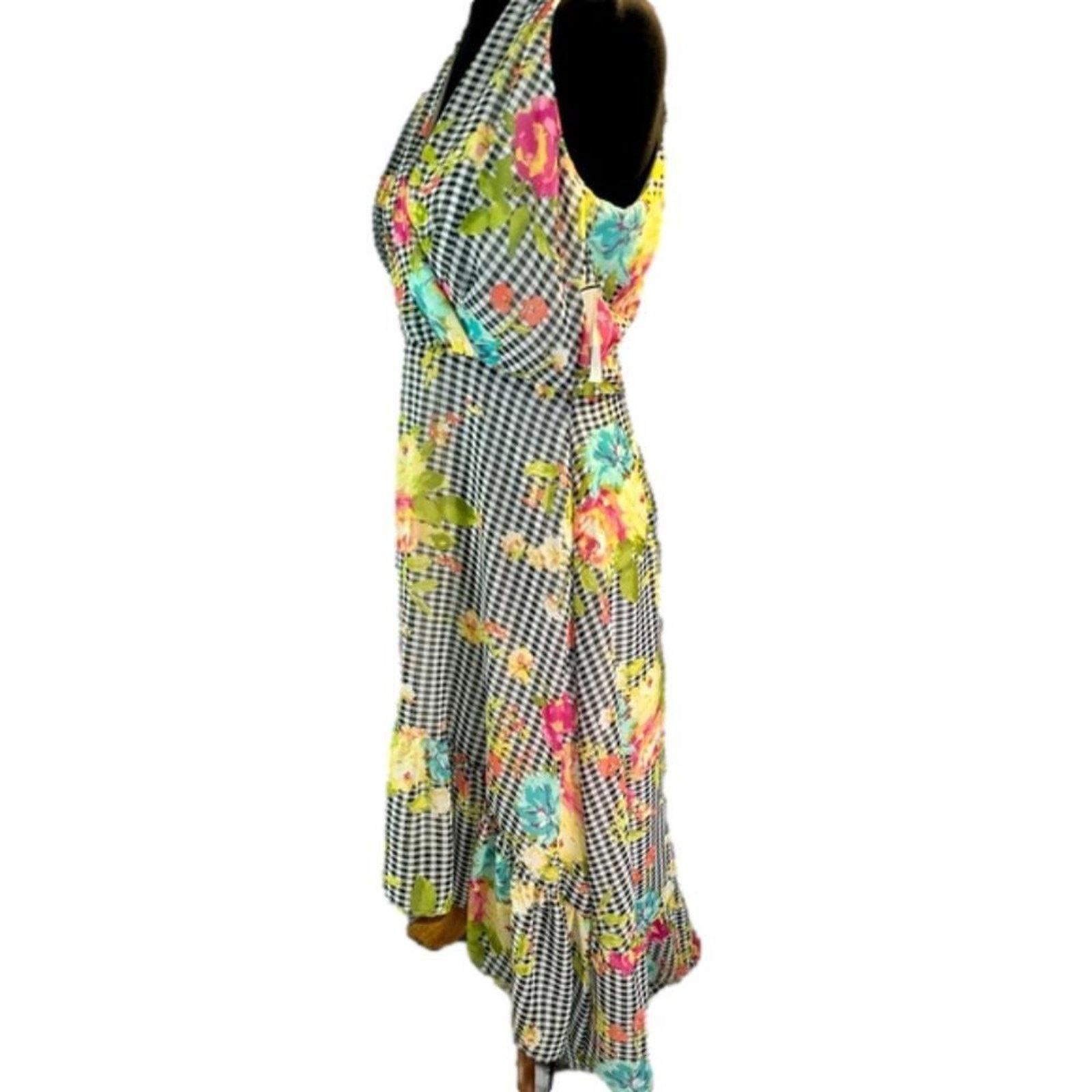 Designer Chic Floral Halter Dress - Size M Size M / US 6-8 / IT 42-44 - 2 Thumbnail