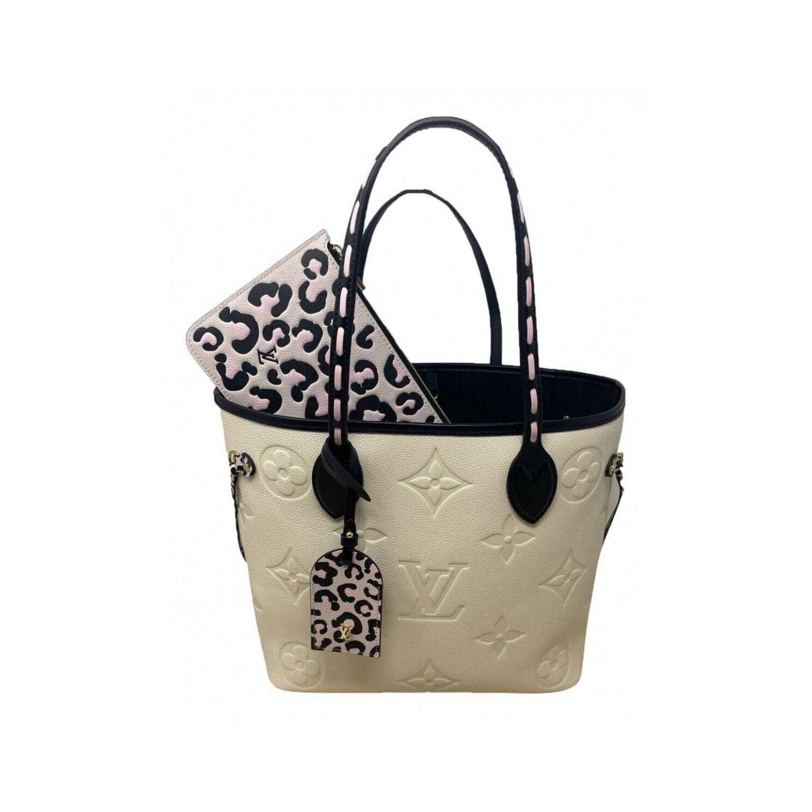 Louis Vuitton Louis Vuitton Neverfull Wild At Heart MM Ivory Leather Size ONE SIZE - 11 Thumbnail
