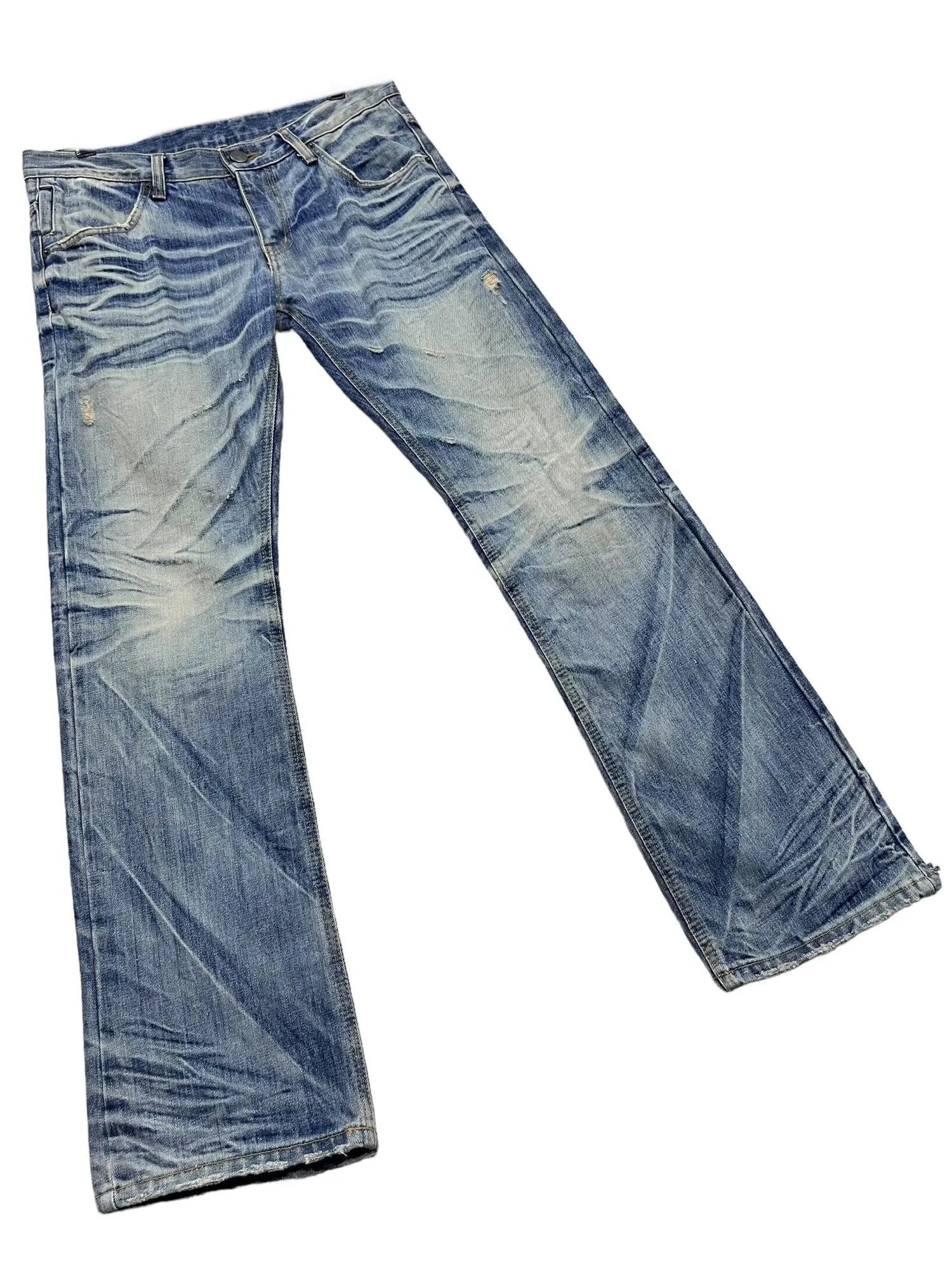 Japanese Brand Improves Mudwash Clawmark Whisker Flare Archive Denim Size US 32 / EU 48 - 6 Thumbnail