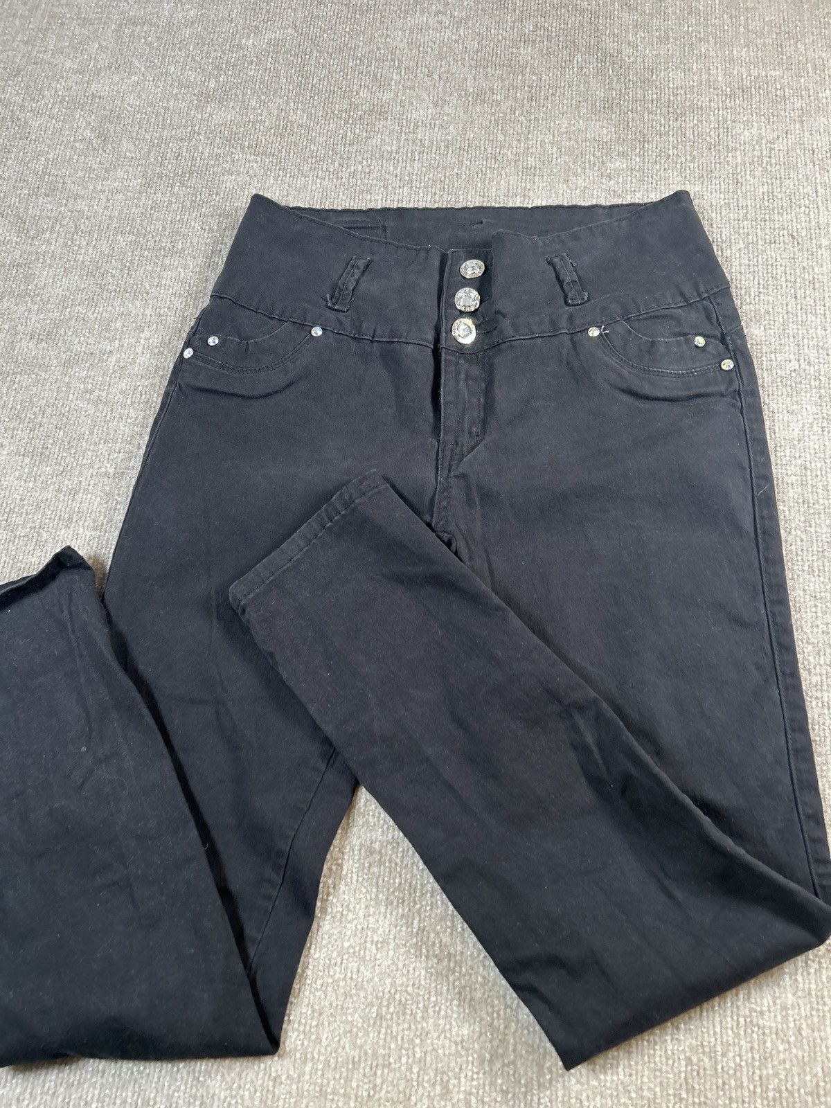 Other Silver Diva Black Jeans –W Size 13 – Rhinestone & Zipper1090 Size 33" - 3 Thumbnail