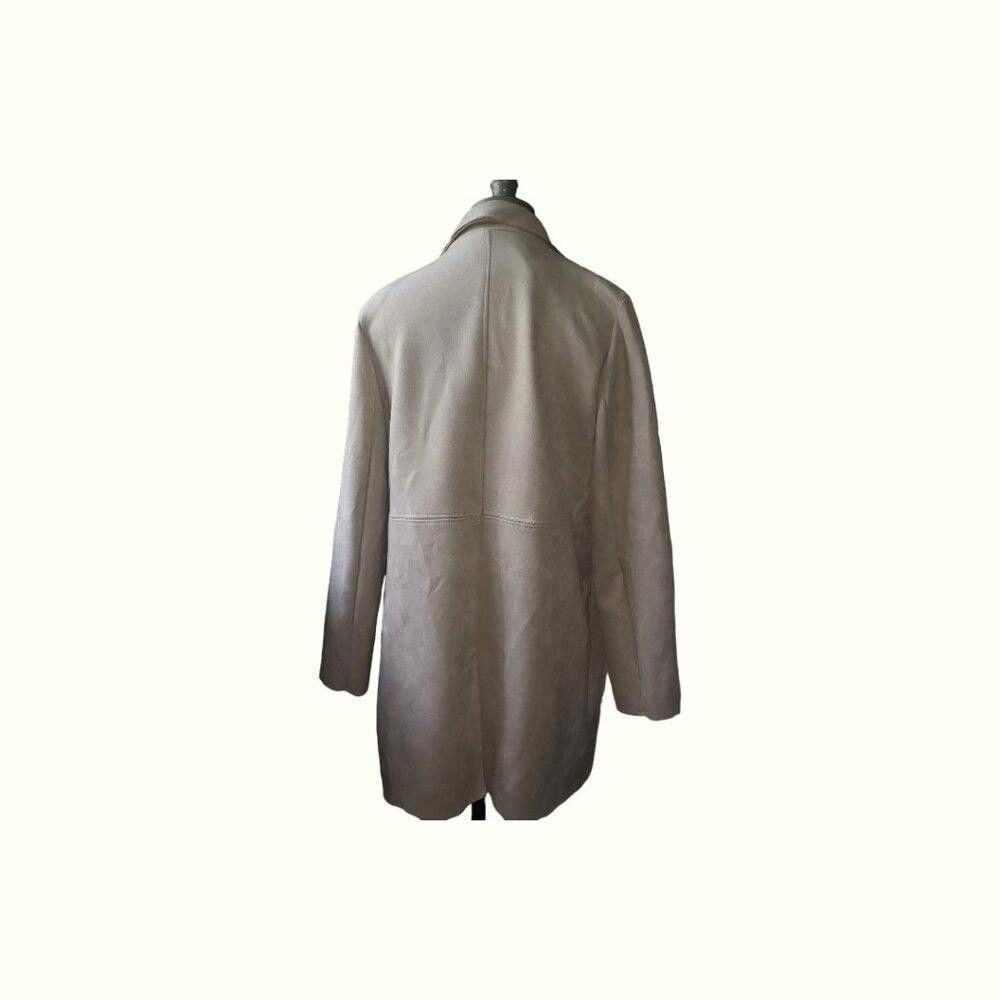 Designer CT1624 Tahari Faux Suede Button Down Jacket with Pockets Size L / US 10 / IT 46 - 3 Thumbnail
