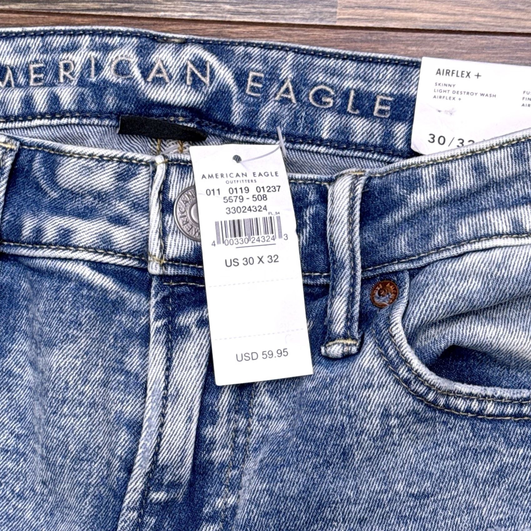 American Eagle Outfitters American Eagle Outfitters Jeans Slim Skinny 5-Pocket Denim Regular 30x32 Blue Distressed Stretch Belt Loops Logo Size US 30 / EU 46 - 4 Thumbnail