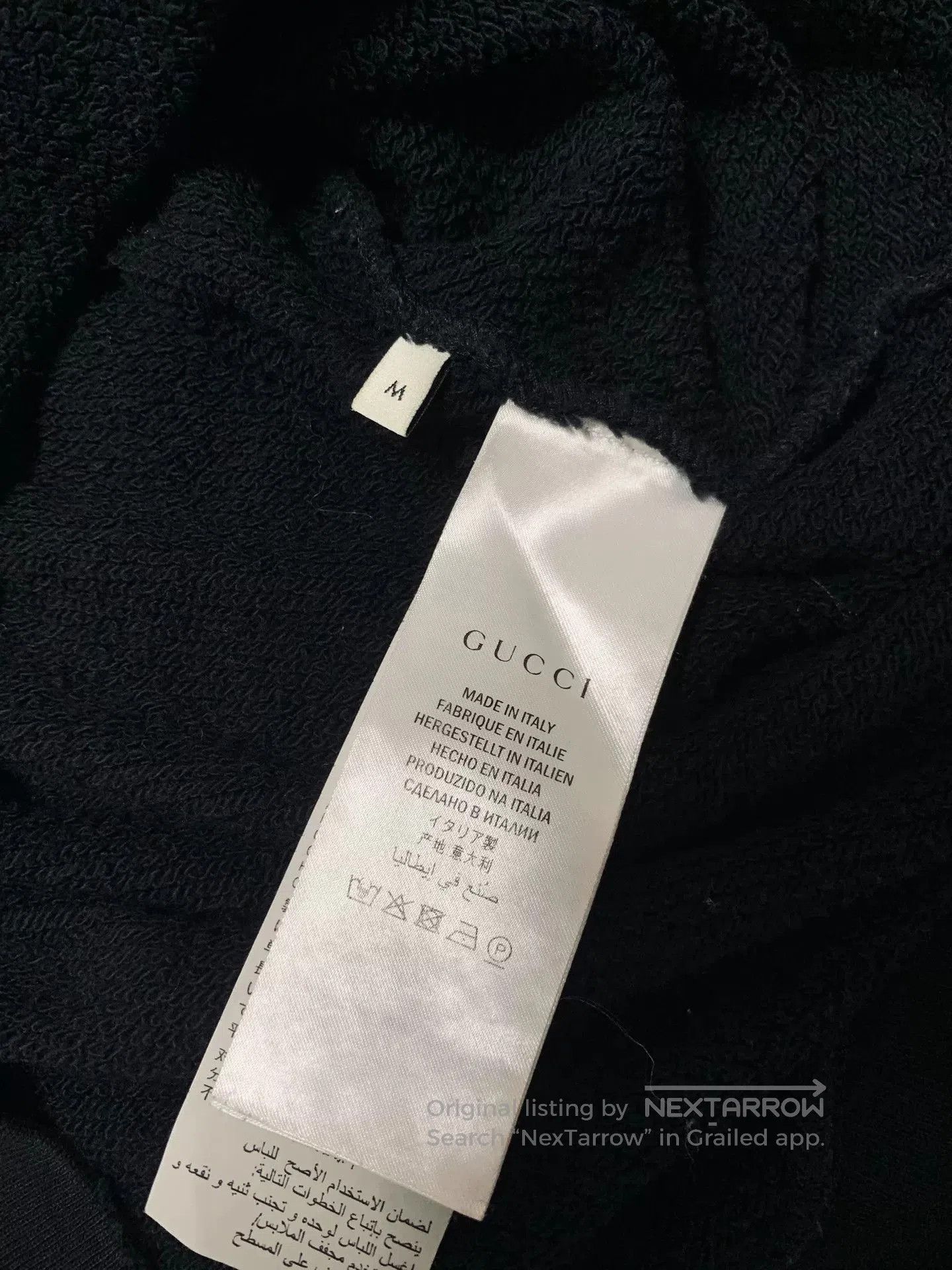 Gucci Gucci Black Distressed Logo Print Hoodie. Size US M / EU 48-50 / 2 - 5 Thumbnail