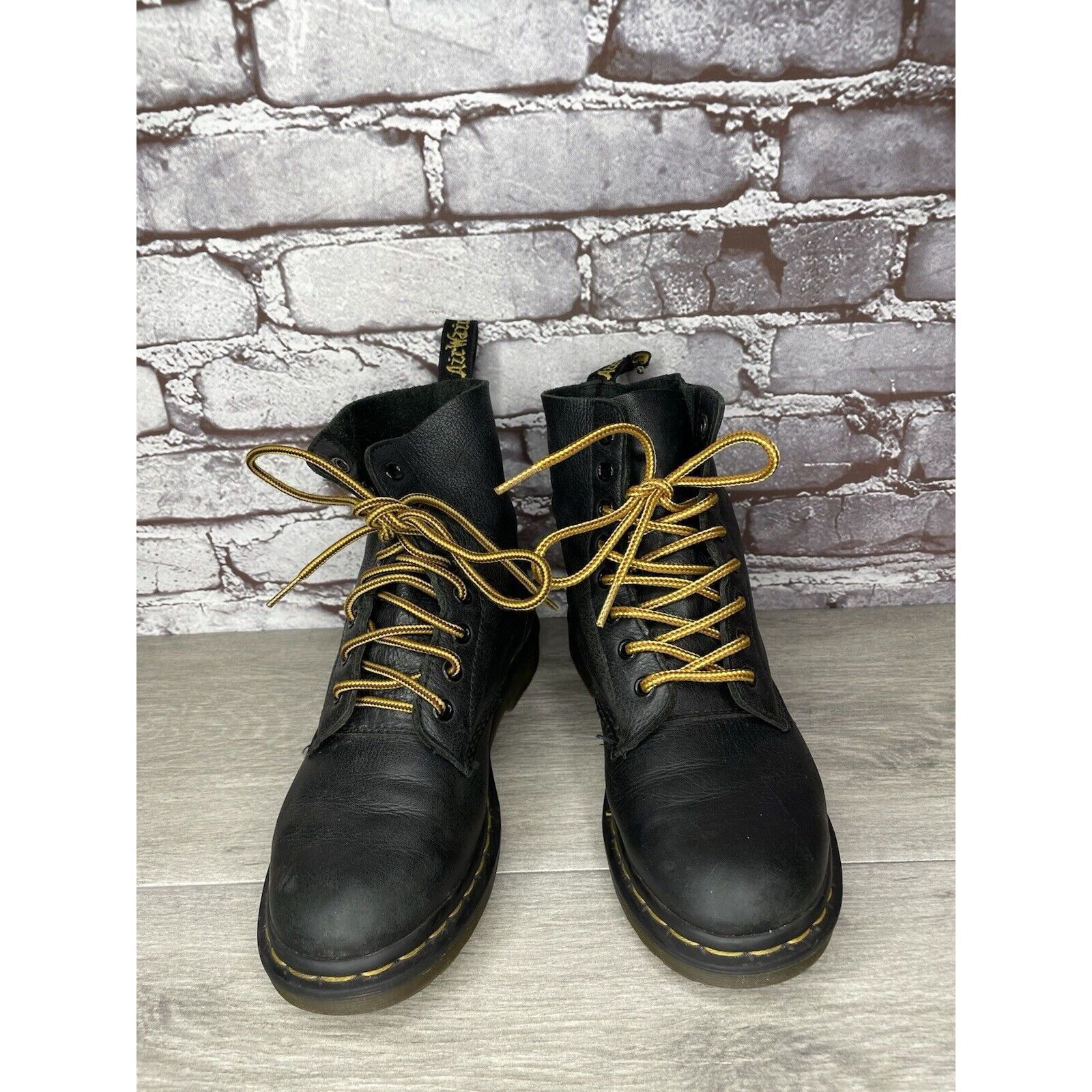 Dr. Martens Dr Doc Marten’s Pascal Black Leather Lace Up Combat Boots Wo Size US 7 / IT 37 - 2 Thumbnail