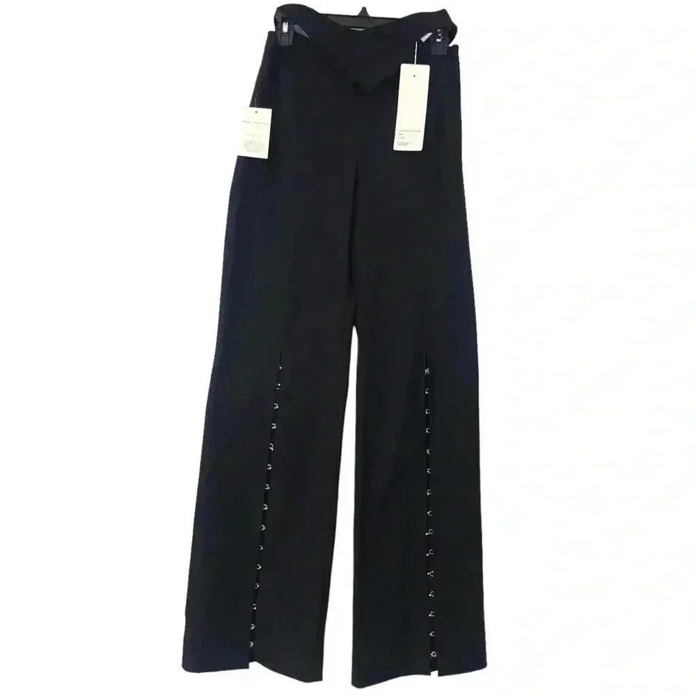 Anna October Anna October Wool Palazzo Pants 6 Black High Waist Crossover Size 28" / US 6 / IT 42 - 15 Thumbnail