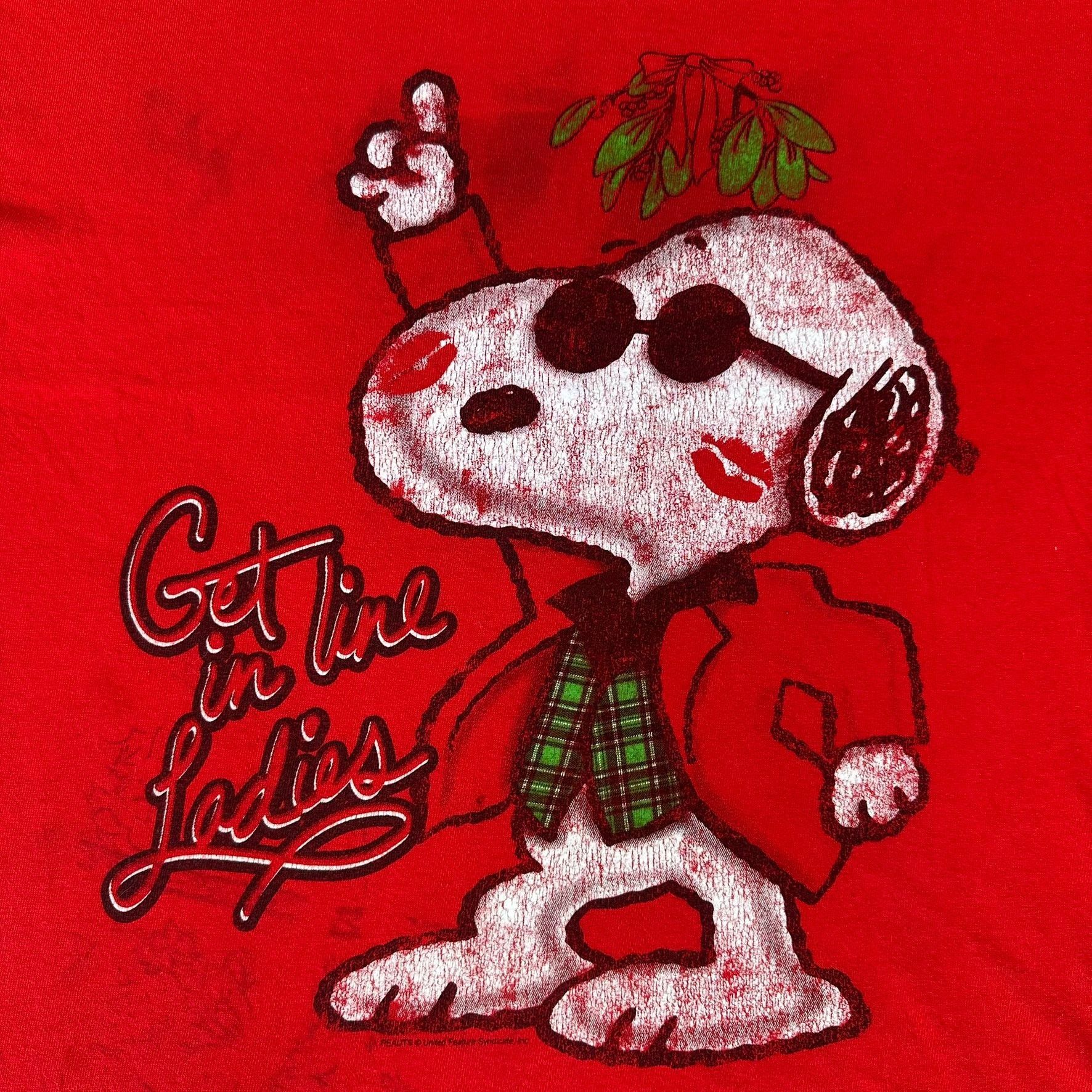 Peanuts Vintage Y2K Peanuts Snoopy Joe Cool T-Shirt Christmas Red XL Size US XL / EU 56 / 4 - 2 Thumbnail