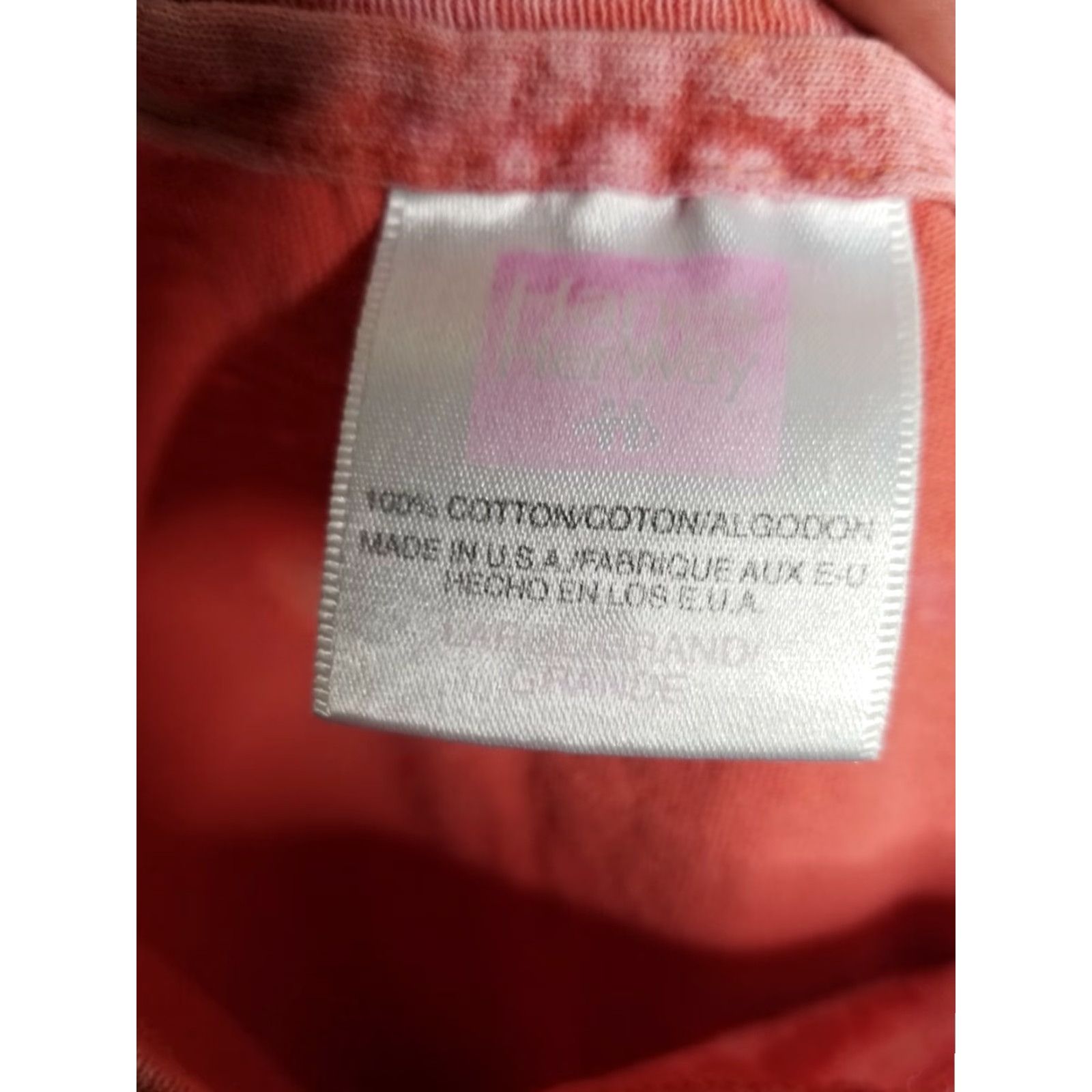 Hanes VTG Hanes Shirt Womens L T-Shirt Grunge Punk Bleached Distressed Peach 90s Orange Crew Neck Short Sleeve 1990s Vintage Ladies Large Size L / US 10 / IT 46 - 6 Thumbnail