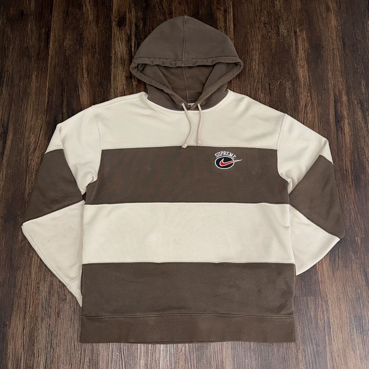Supreme Nike Stripe Hooded Swatshirt Tan シュプリーム ナイキ Supreme-Nike-Stripe-Hooded-