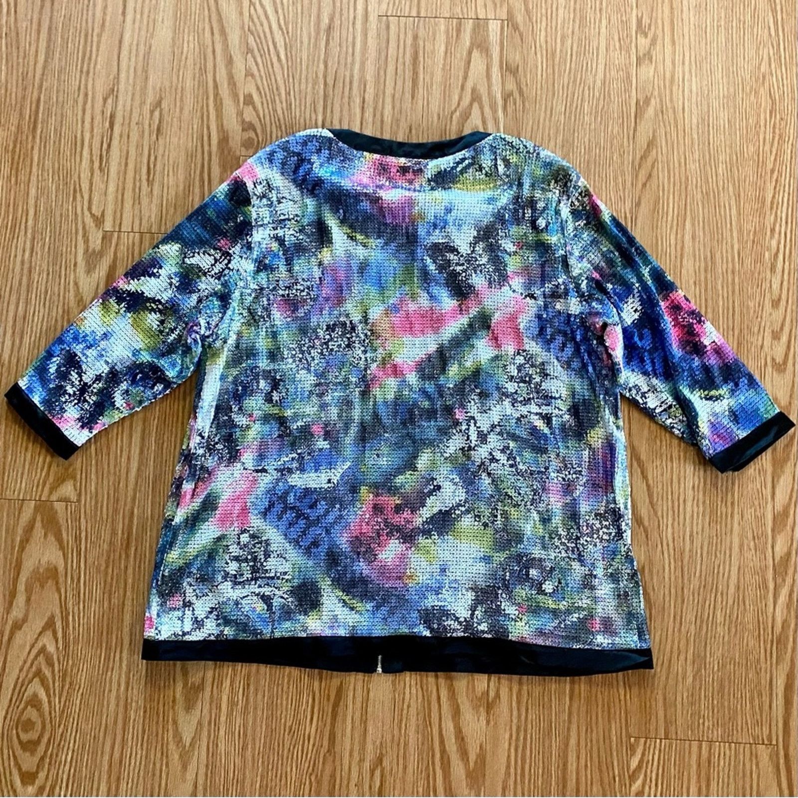 Other Michael Simon Sequin Purple Jacket Womens 1X Plus Size Size XL / US 12-14 / IT 48-50 - 11 Thumbnail