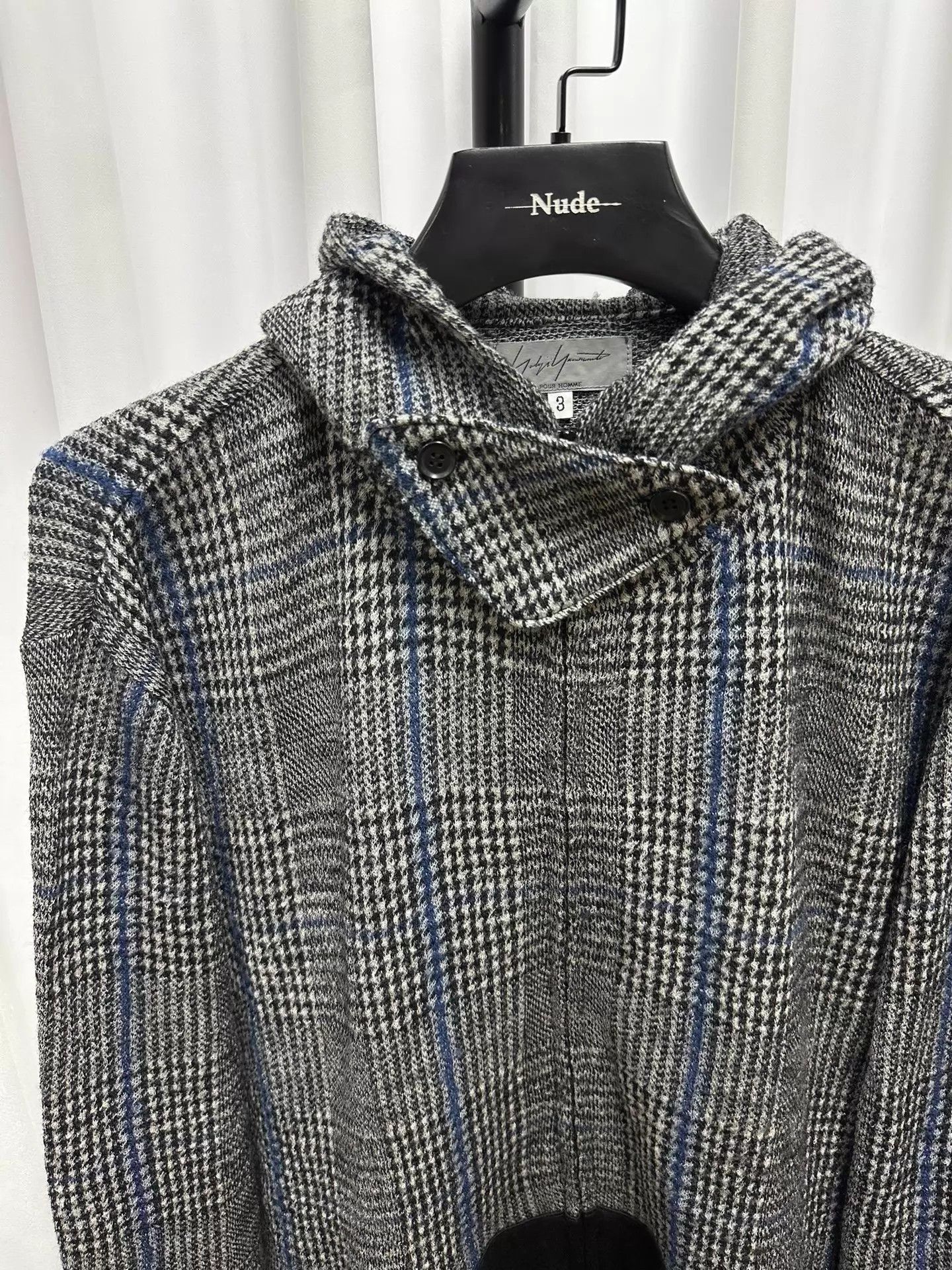 Yohji Yamamoto Yohji Yamamoto Pour Homme Wool Check Hooded Jacket Size US L / EU 52-54 / 3 - 2 Thumbnail