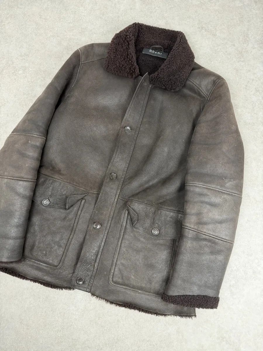 Gucci FW2002 Gucci Shearling Lamb Fur Brown Premium Leather Jacket Size US L / EU 52-54 / 3 - 2 Thumbnail