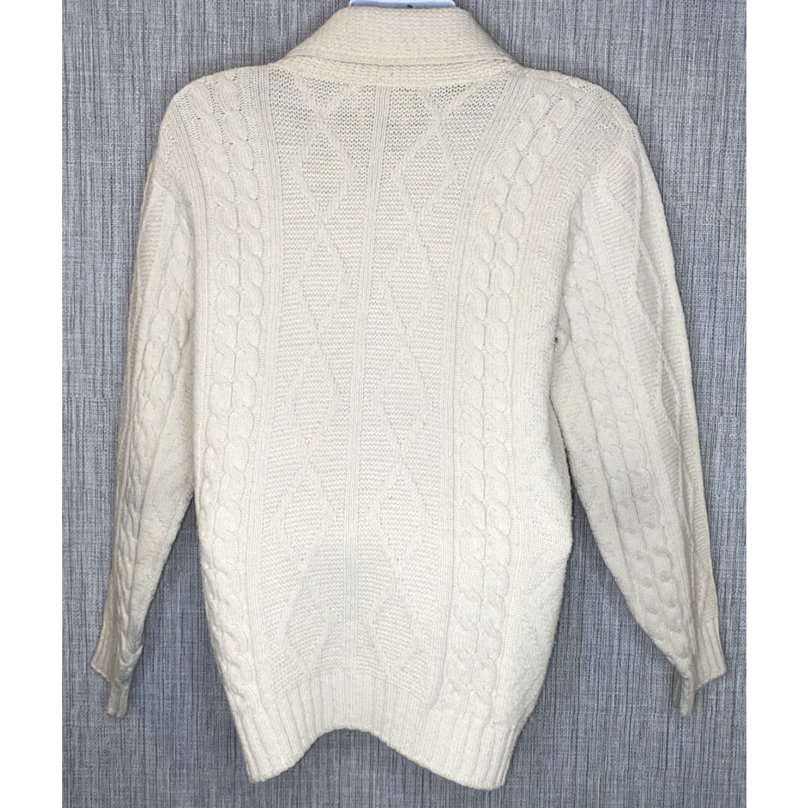 Off-White VINTAGE Pebble Beach Of California Mens Cardigan Cable-Knit Sweater Sz M Ivory OFF-WHITE Mens Size US M / EU 48-50 / 2 - 3 Thumbnail