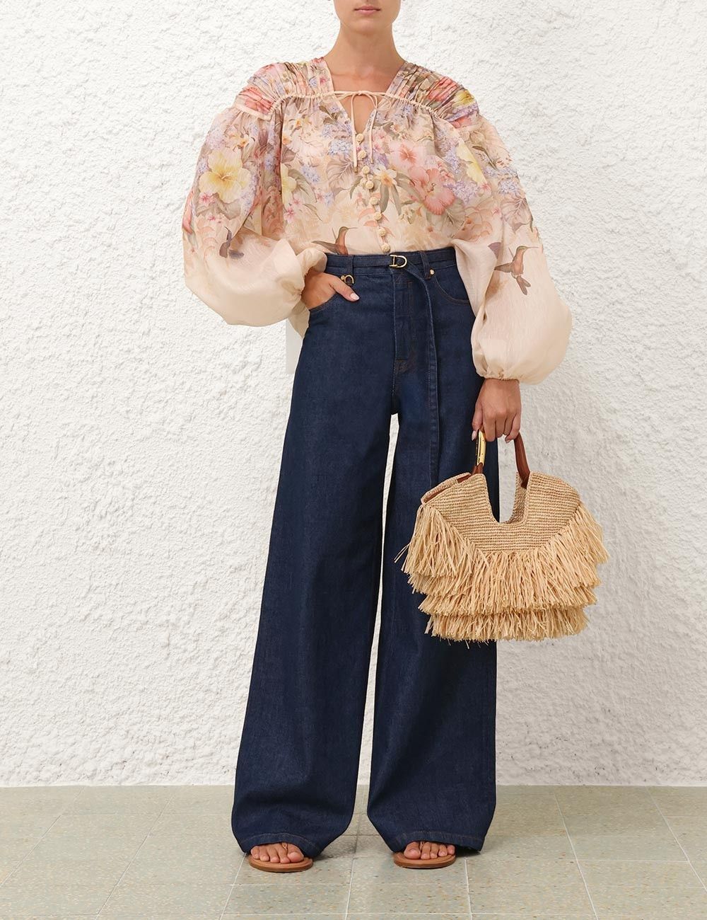 oc11z0226 Illuminate Drawn Blouse In Multicolor