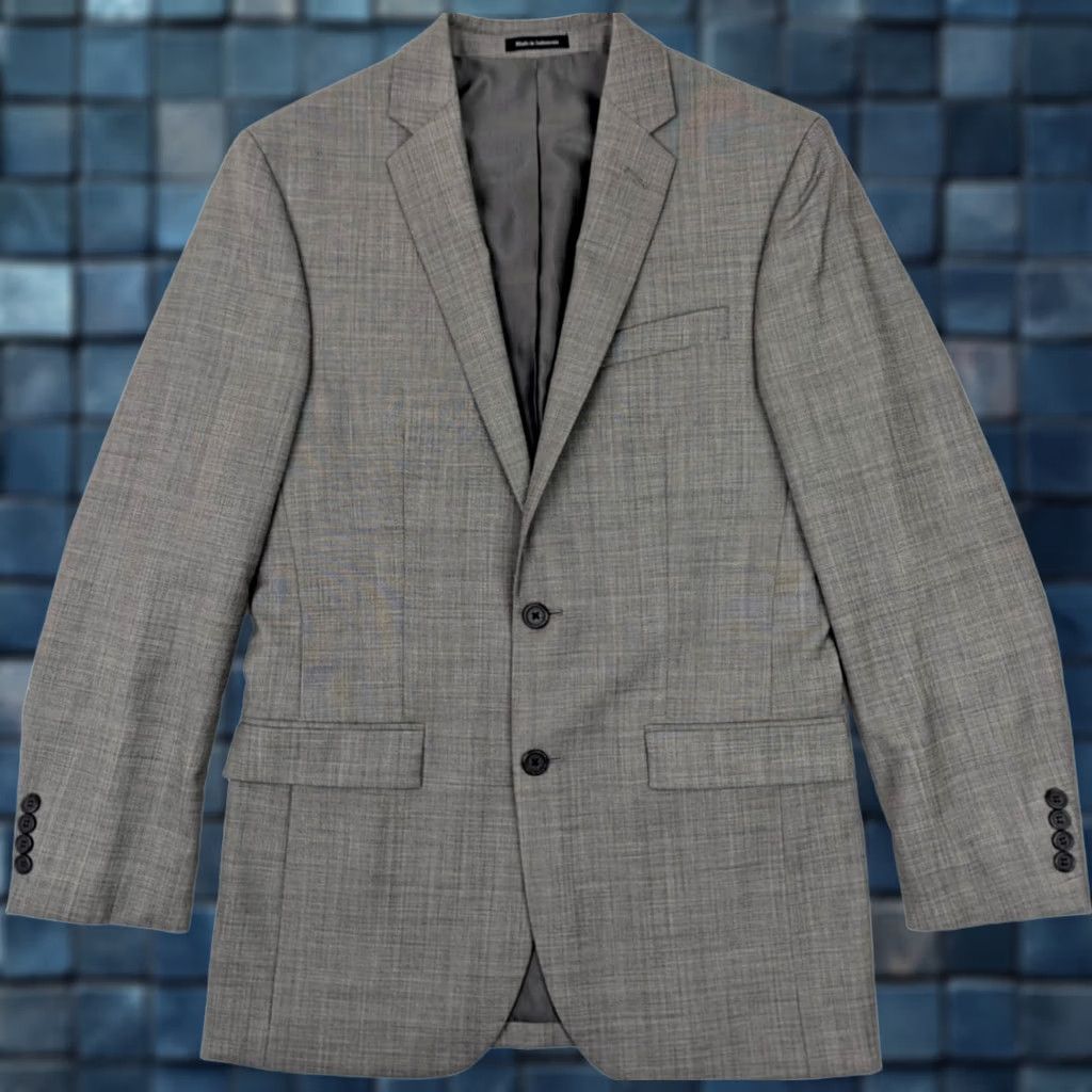 Egara VINTAGE: not applicable; Egara Wool Heathered Gray Sport Coat Blazer Men 38 Long (38x30) 2-Button EUC Size 38R - 1 Thumbnail
