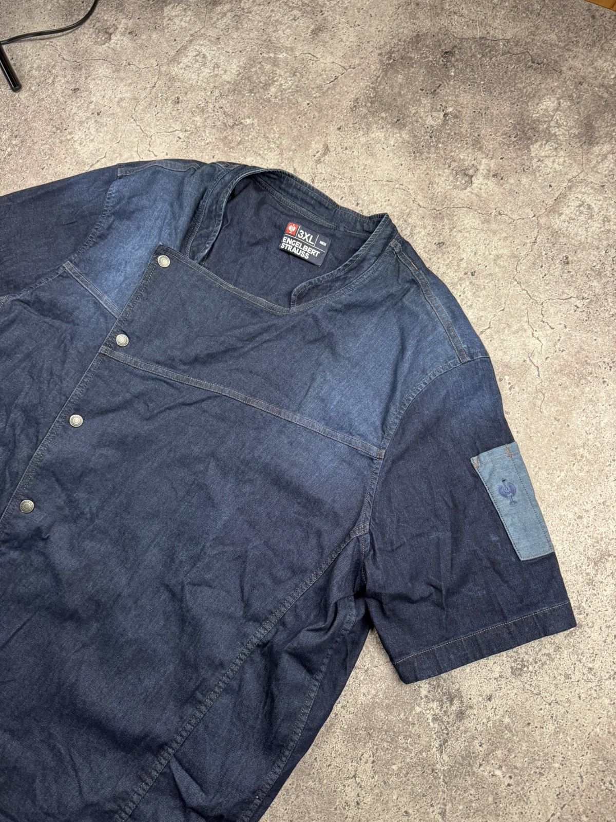 Garment Reproduction of Workers Vintage Engelbert Strauss Denim Workwear Shirt Distressed Size US XXL / EU 58 / 5 - 2 Thumbnail