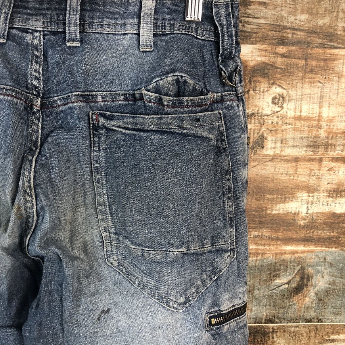 Japanese Brand Aero Light Bleu Distressed Denim Pants #A2108 Size US 32 / EU 48 - 19 Thumbnail