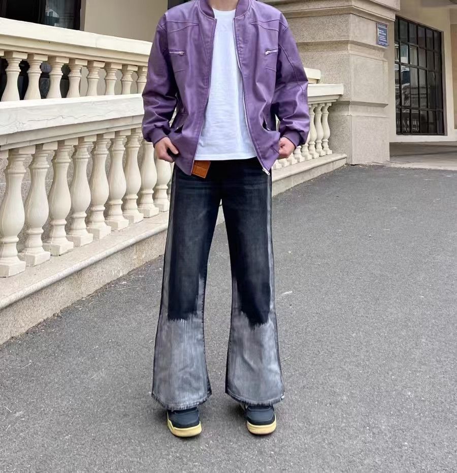 Japanese Brand × Vintage Street Hip Hop Washed Loose Micro Flare Jeans Size 32 Size US 32 / EU 48 - 2 Thumbnail