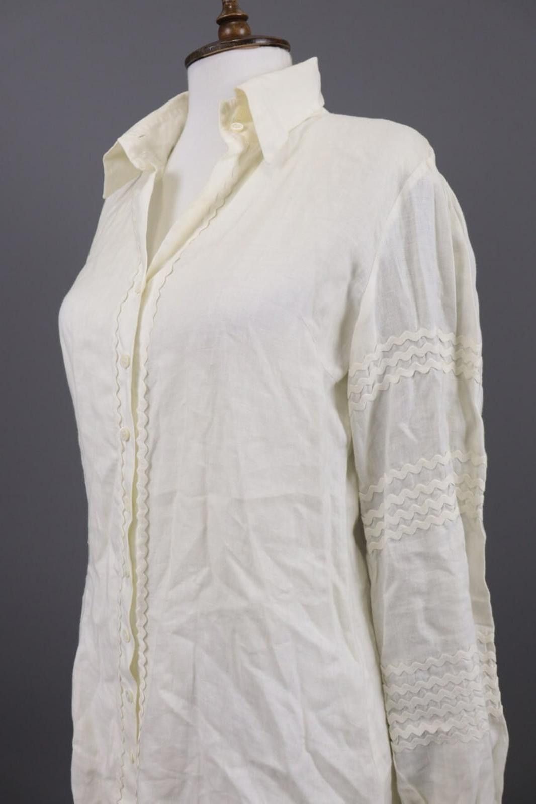 Designer Anne Fontaine Embroidered Top Blouse Tunic Shirt Sz 38 Size M / US 6-8 / IT 42-44 - 6 Thumbnail