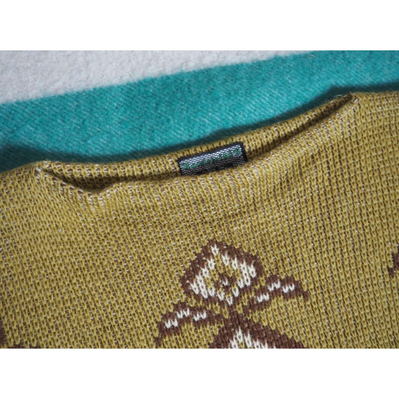 Vintage VTG Nordstrikk Wool Knit Pullover Sweater Womens L Yellow 1970s 80s Boho Nordic Vintage Knitwear Pullover Sweater Womens L Size L / US 10 / IT 46 - 5 Thumbnail