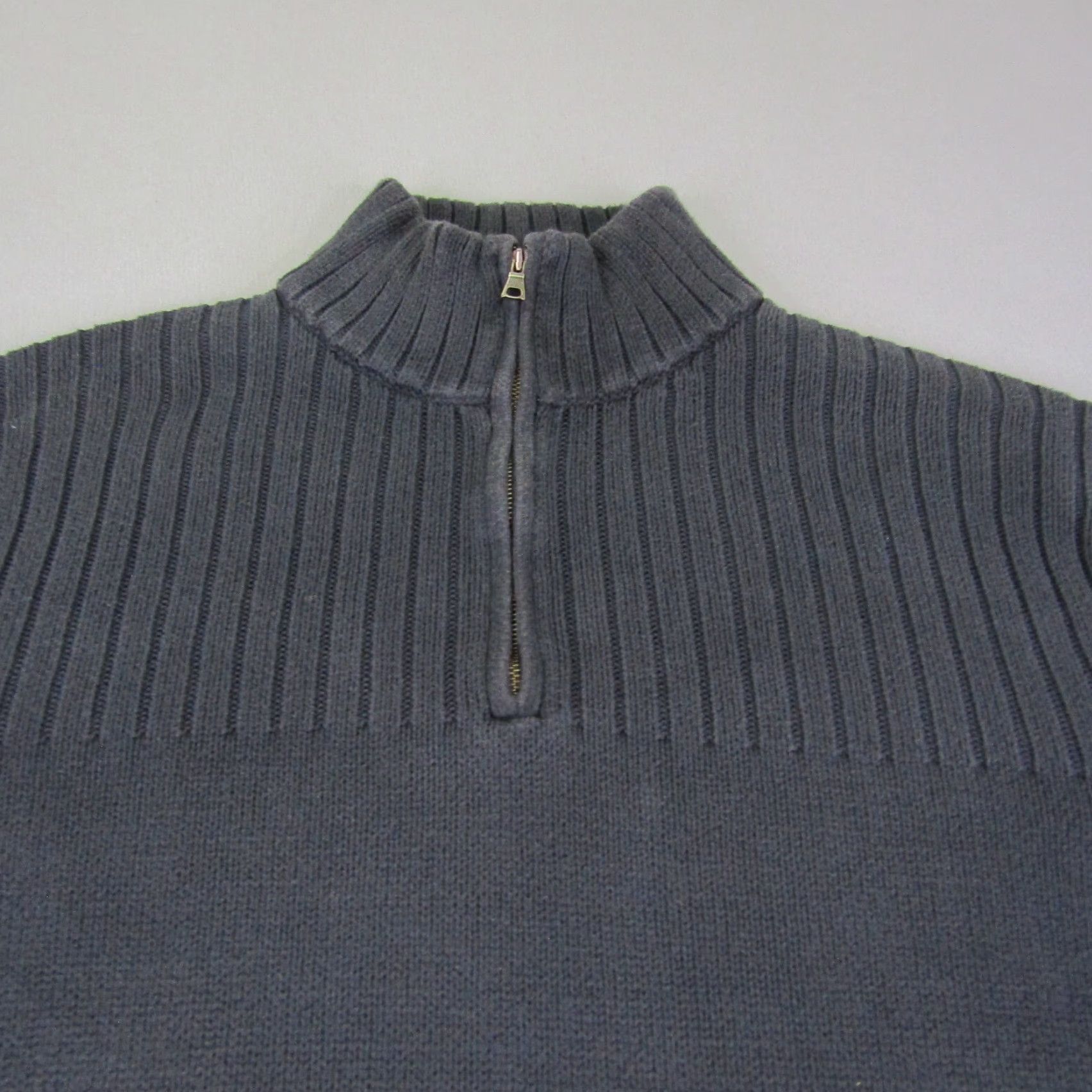 Banana Republic VINTAGE Banana Republic Sweater Men Extra Large Blue 1/4 Zip Pullover Ribbed Y2K Size US XL / EU 56 / 4 - 2 Thumbnail