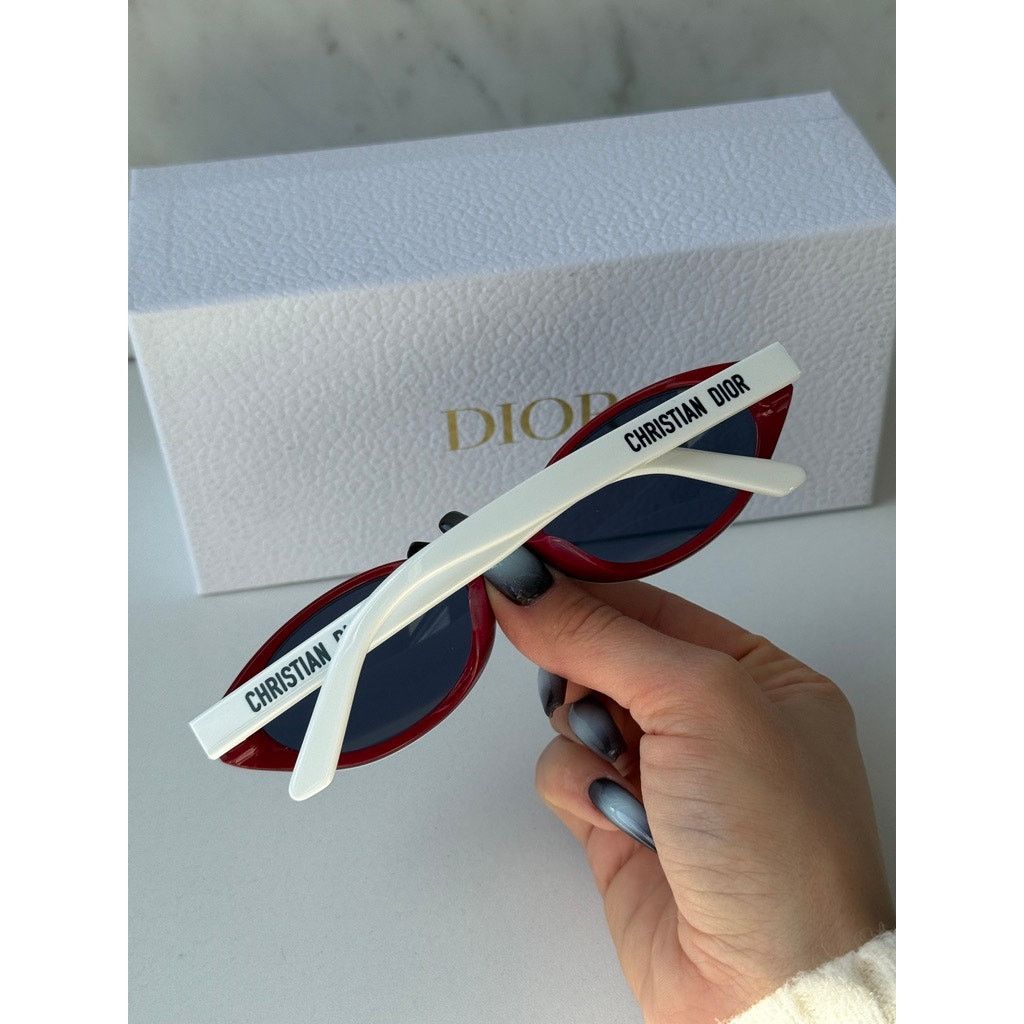 Dior NEW Dior Pacific S1F Oval Round Sunglasses White Navy Blue Size ONE SIZE - 3 Thumbnail