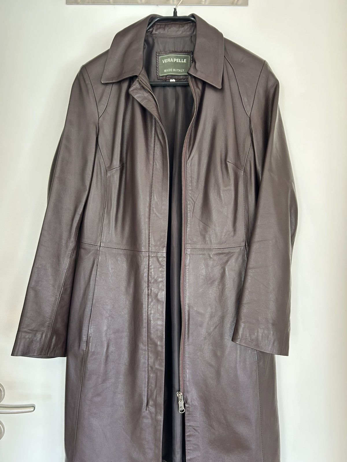 Vera Pelle Maroon leather coat Size S / US 4 / IT 40 - 2 Thumbnail