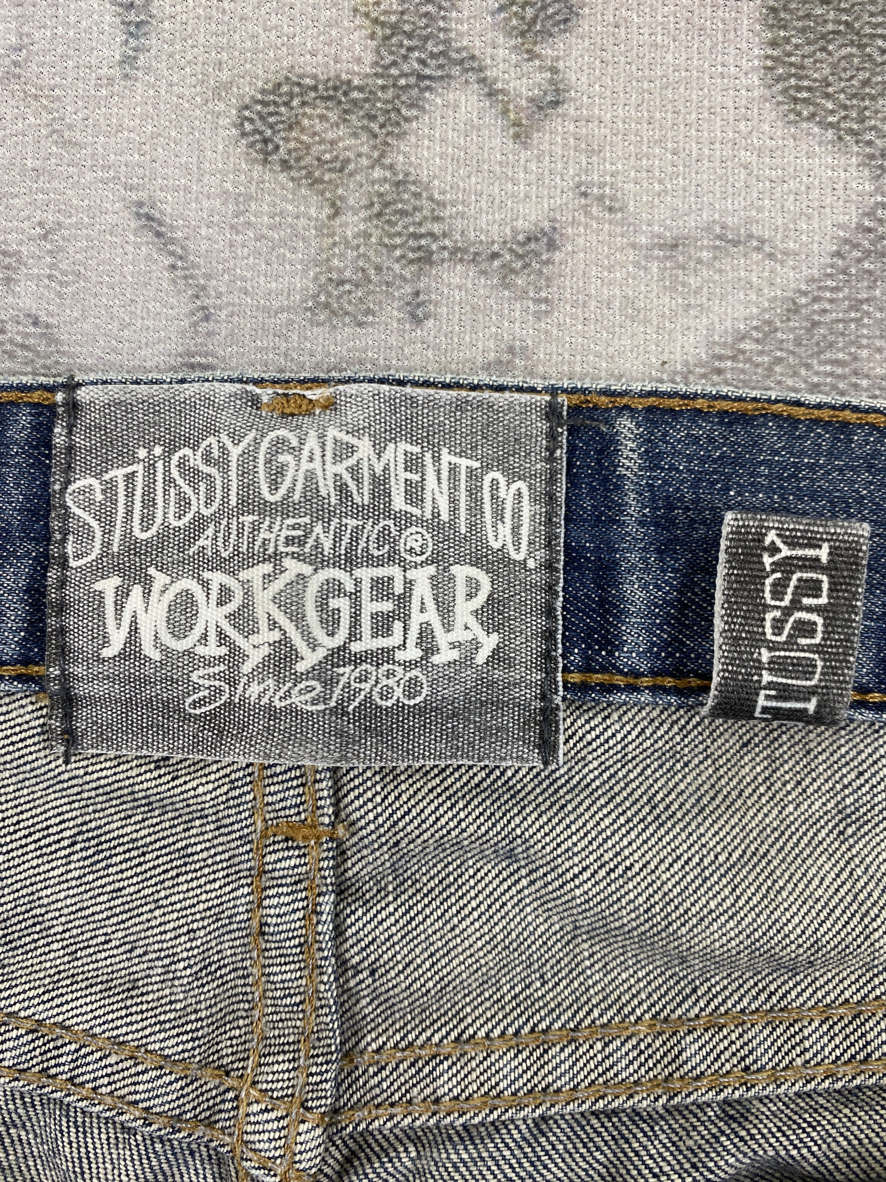 If Six Was Nine Distressed Blue Vintage Stussy Jeans 34x31.5 Denim- JN3555 Size US 34 / EU 50 - 13 Thumbnail