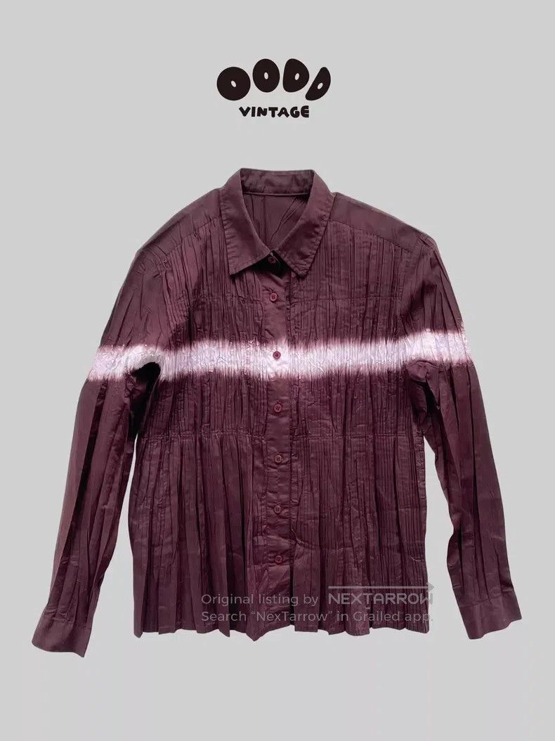 Issey Miyake Issey Miyake Main Line Tie Dye Ruffle Shirt Size L / US 10 / IT 46 - 1 Thumbnail