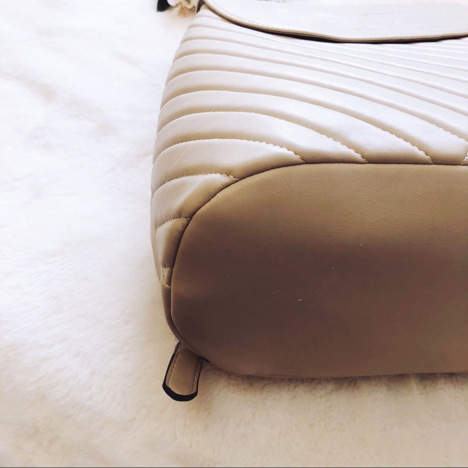 Other Sam Edelman Ivory Quilted Faux Leather Backpack Size ONE SIZE - 6 Thumbnail
