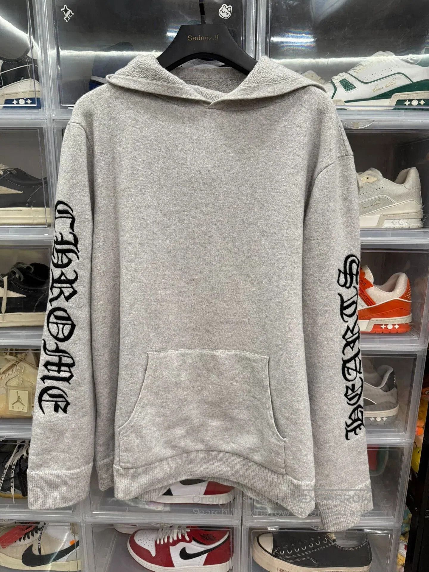 Chrome Hearts gray cashmere hoodie with embroidery. Size US XL / EU 56 / 4 - 1 Thumbnail