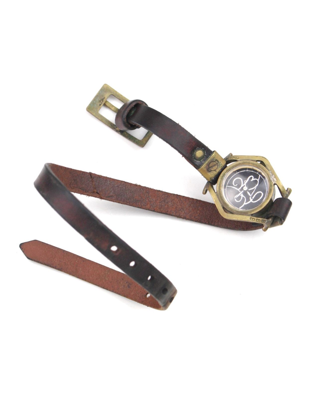 Hysteric Glamour 2000S DEEE ONE-OFF HANDMADE BRASS FRAME WRAP LEATHER WATCH Size ONE SIZE - 2 Thumbnail