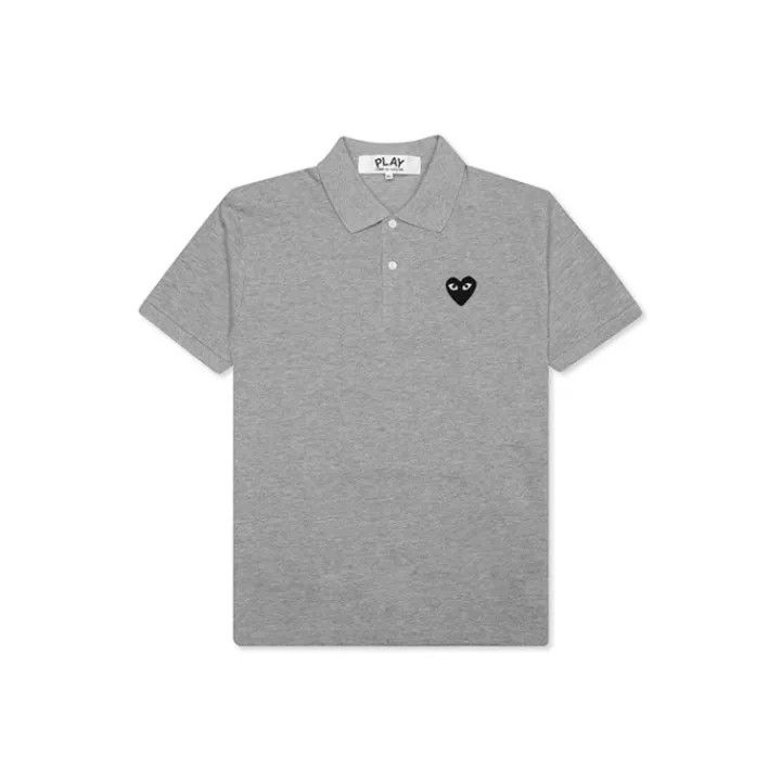 Comme des Garcons Comme des Garçons Play Gray Heart Logo Polo Shirt 0079 Size US XL / EU 56 / 4 - 1 Thumbnail