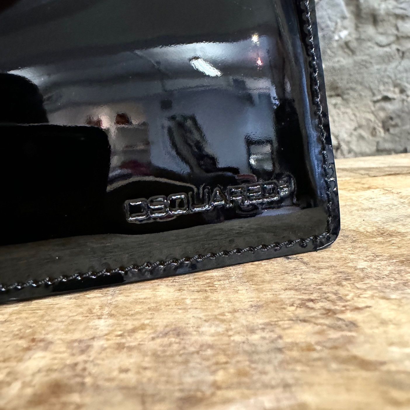 Dsquared2 Dsquared2 Black Patent Leather Bifold Wallet Size ONE SIZE - 2 Thumbnail