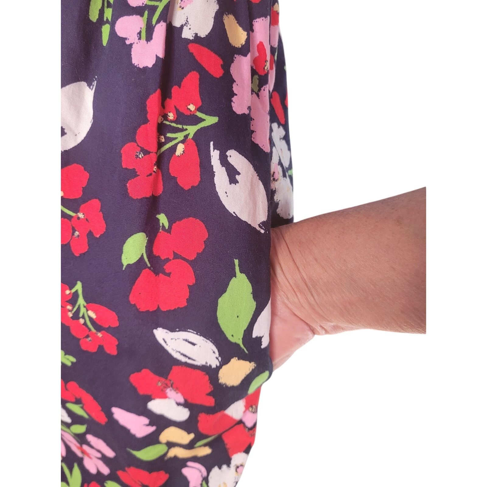 MAGGY LONDON Maggy London Navy Floral Dress Sleeveless Ruffled Sz10 Size L / US 10 / IT 46 - 6 Thumbnail