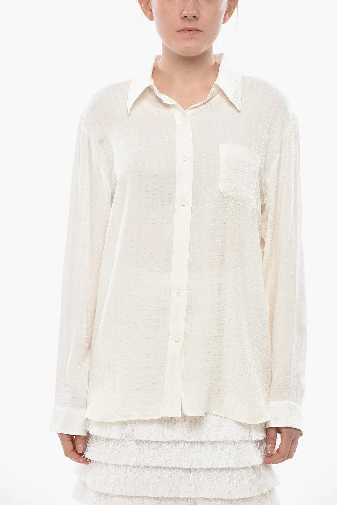 Givenchy og1mm0326 Silk Shirt in White Size M / US 6-8 / IT 42-44 - 1 Thumbnail