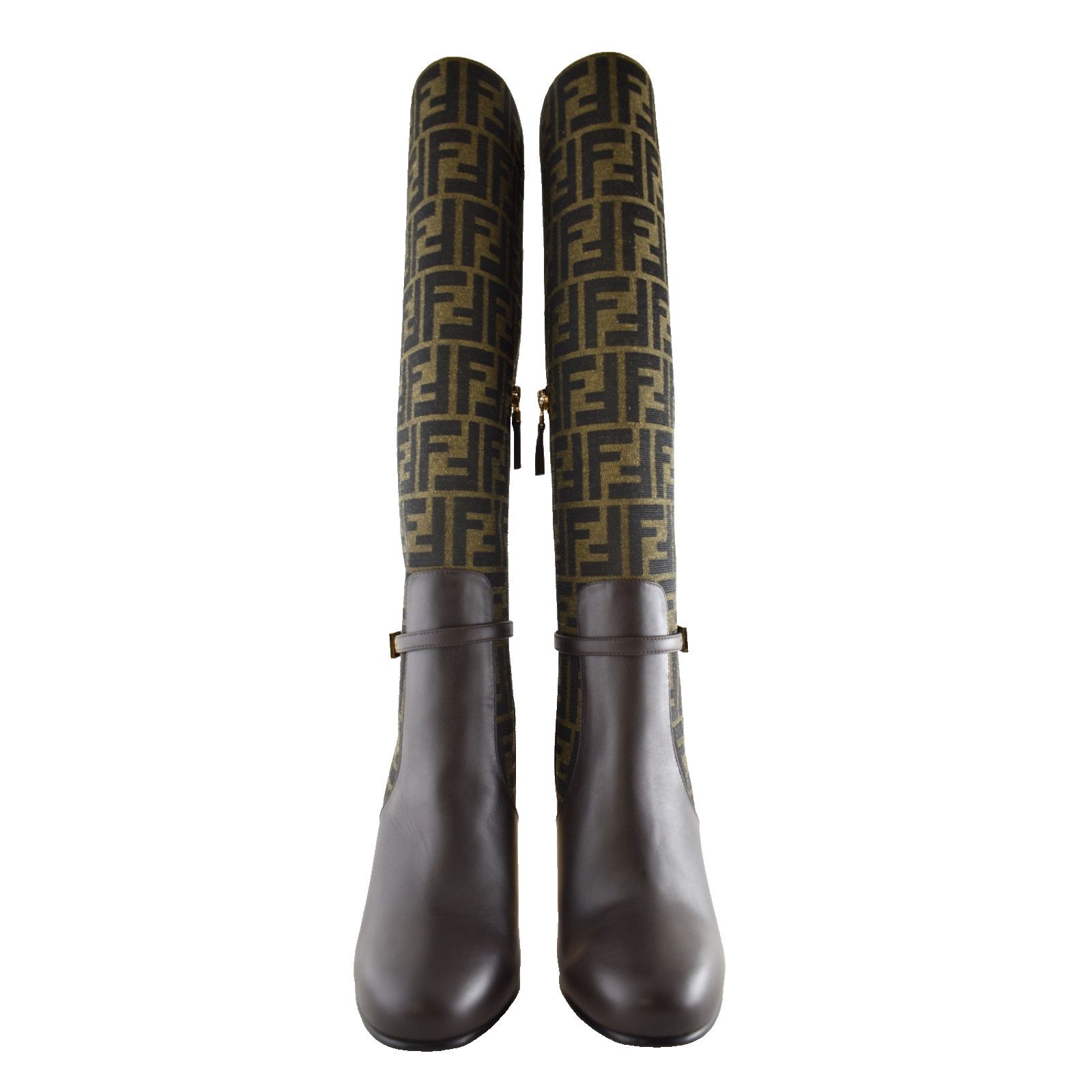 Fendi Fendi 105mm Traced Brown Leather Monogram FF Logo Size US 7 / IT 37 - 11 Thumbnail