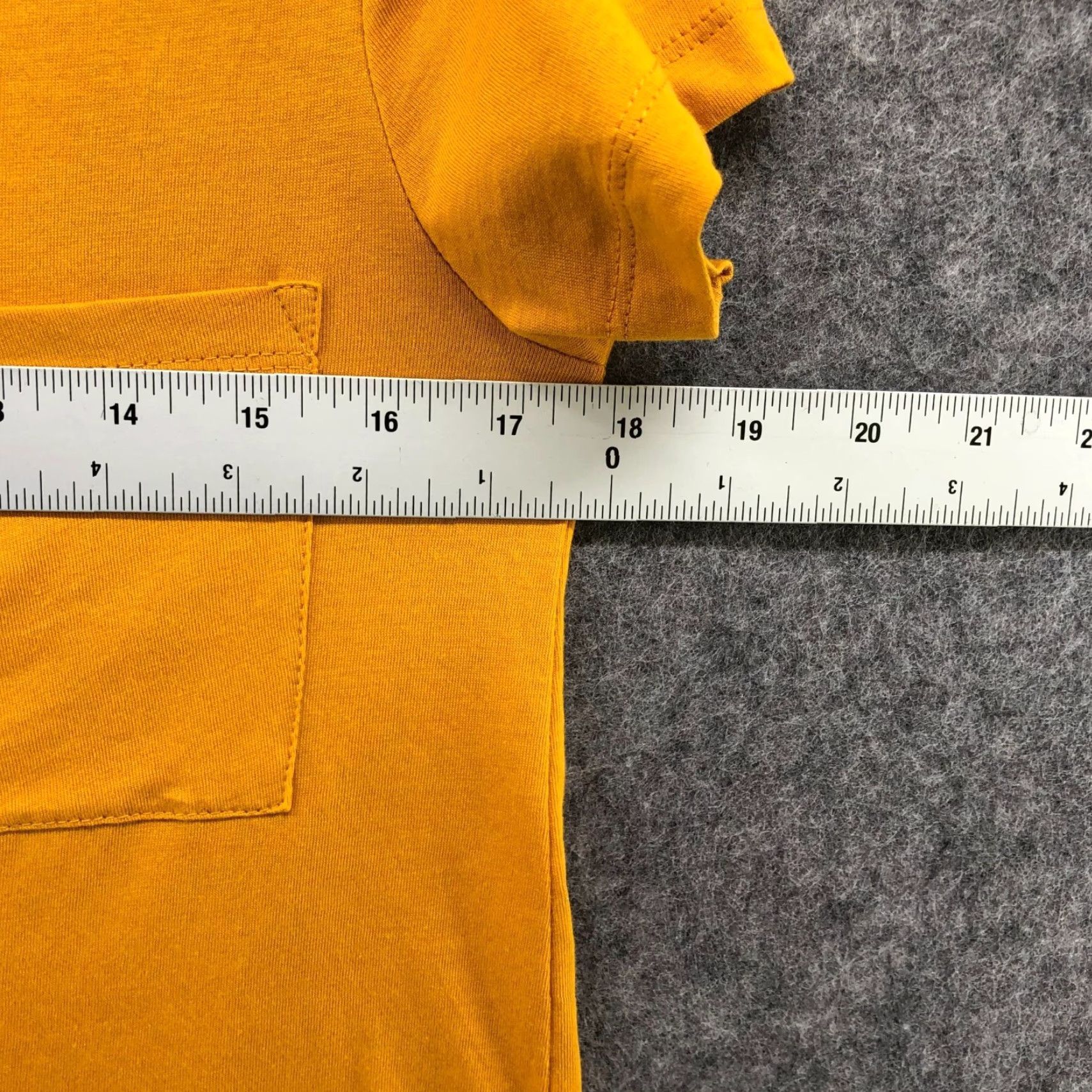 Zara Zara Shirt Womens S Mustard Yellow Scoop Neck Pocket Tee Short Sleeve Cotton Blend Regular Womens Size S / US 4 / IT 40 - 7 Thumbnail