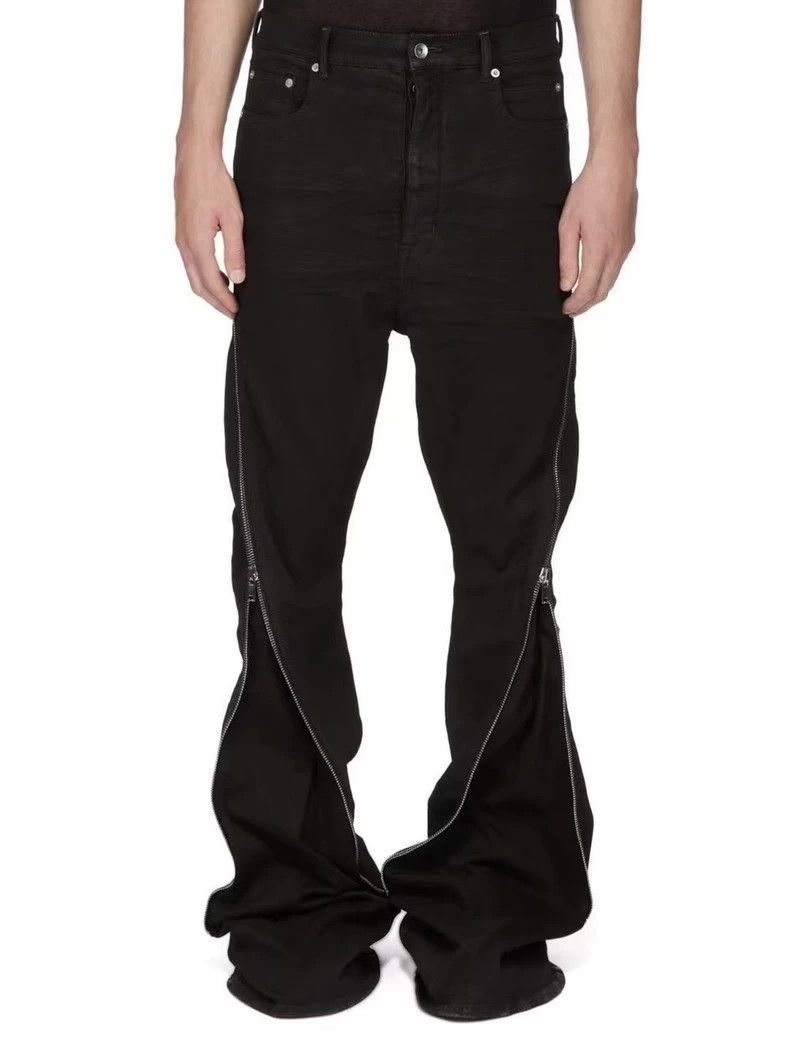 Rick Owens Rick Owens Denim Washed Black Grey Brushed Wax Ribbon Flar Size US 31 - 6 Thumbnail