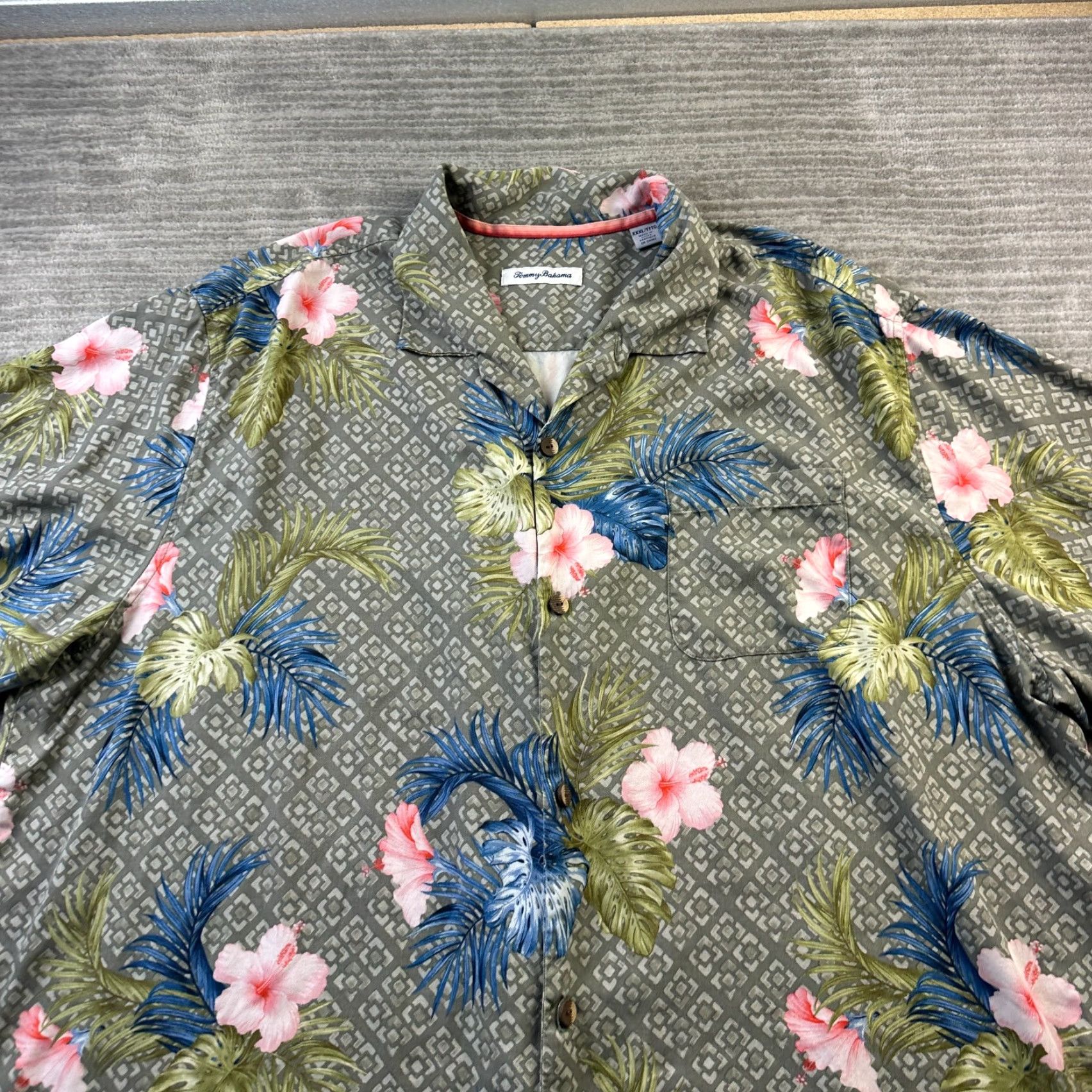 Tommy Bahama Tommy Bahama Shirt Mens 3XL XXXL Green Silk Short Sleeve Camp Size US XXL / EU 58 / 5 - 3 Thumbnail