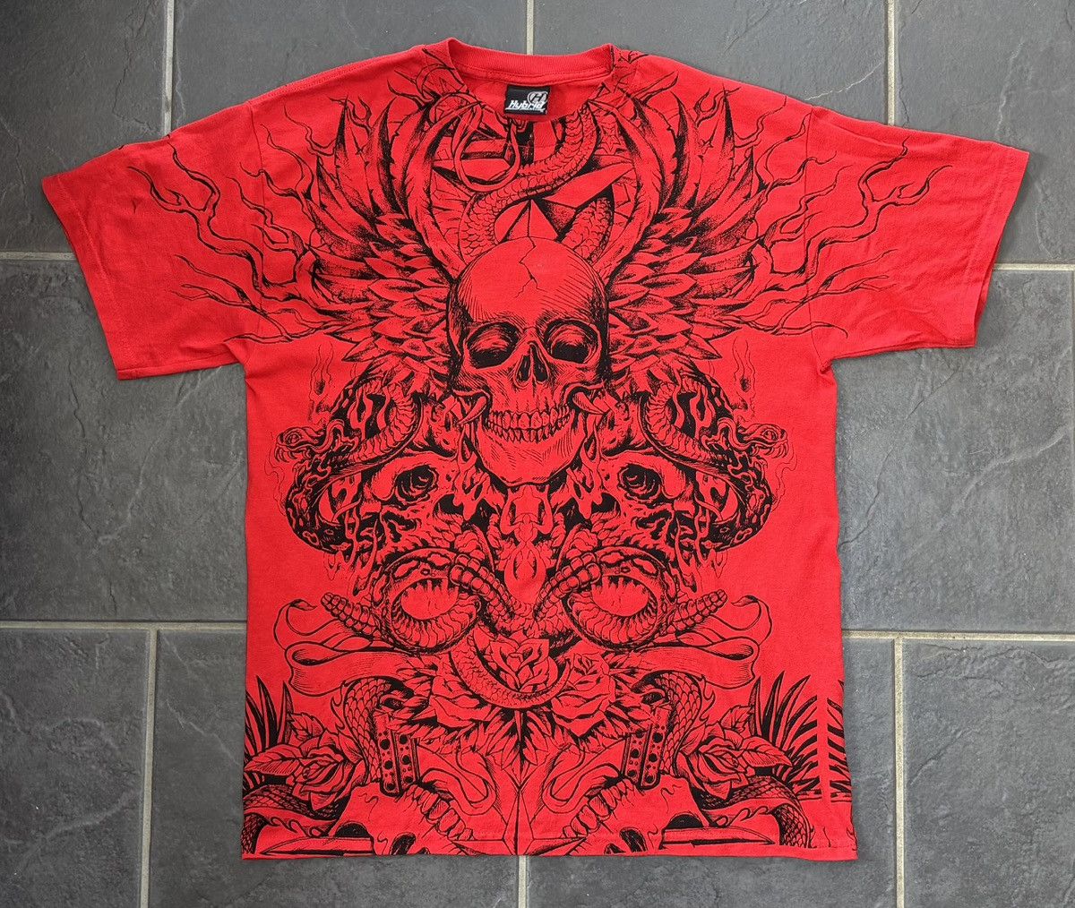 Other VTG Y2K 00s HYBRID TEES RED SKULL TSHIRT SIZE L RARE GRAIL Size US L / EU 52-54 / 3 - 1 Thumbnail